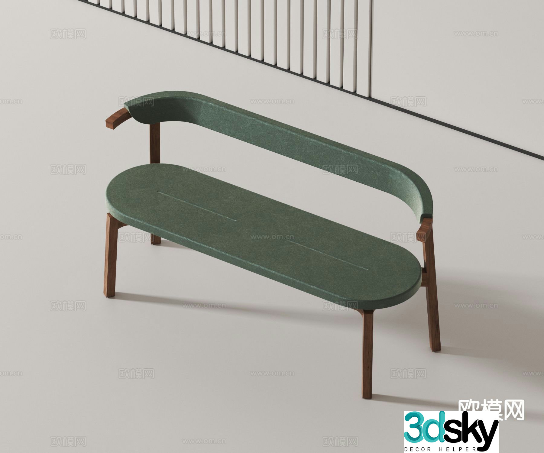 modern bench stool armchair 3d model