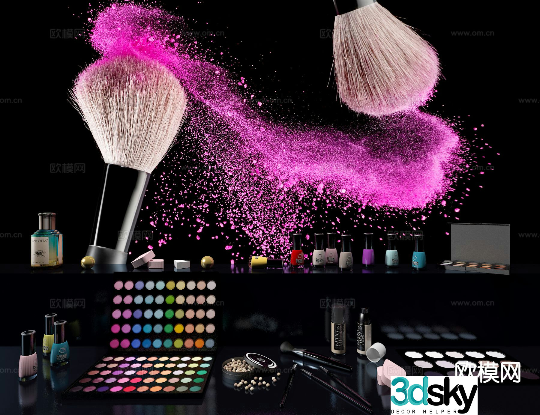 Cosmetics beauty eyeshadow palette 3d model