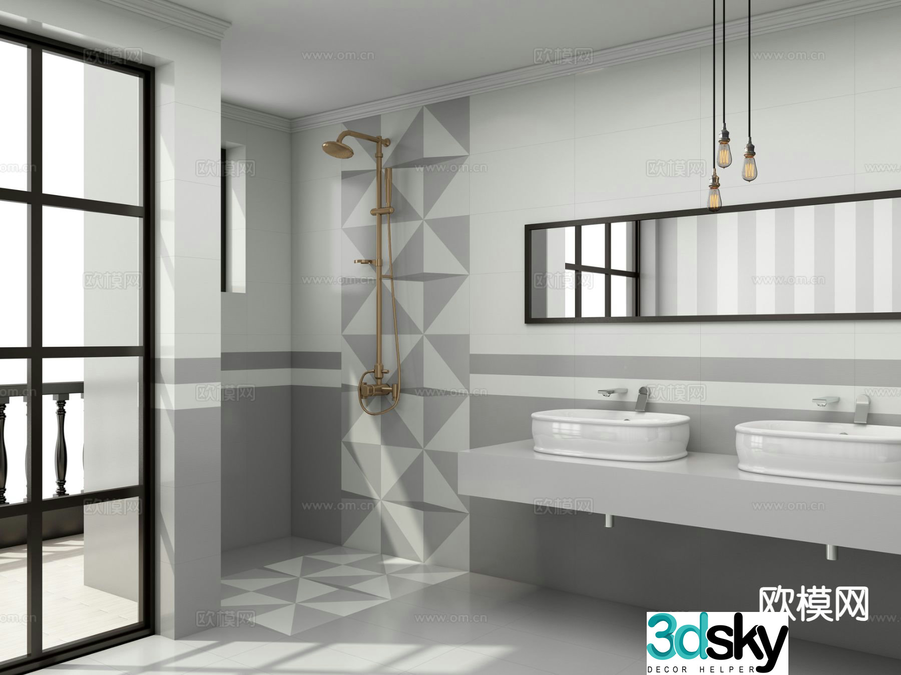 Modern bathroom bathroom toilet 3d model