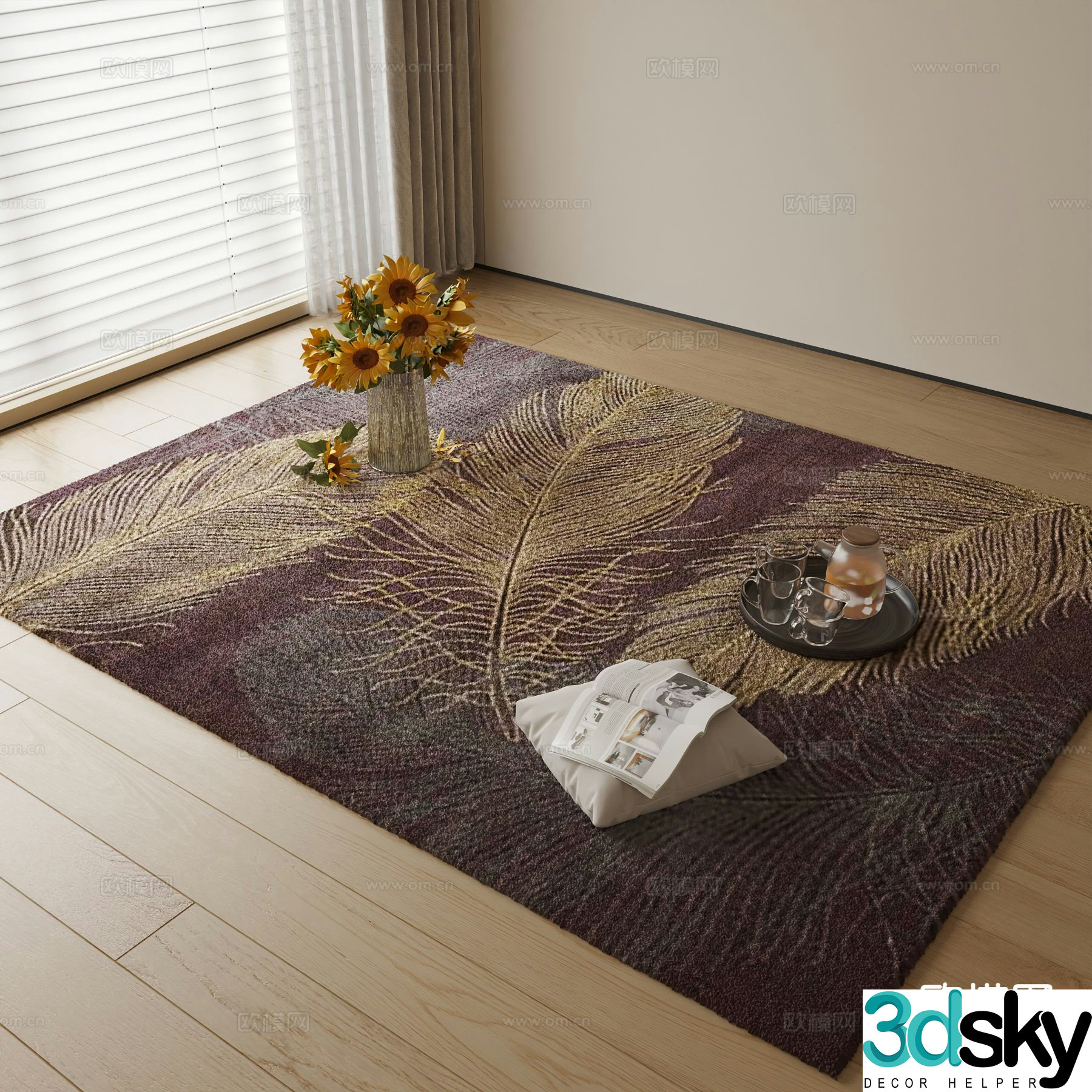 Modern abstract carpet 3d model