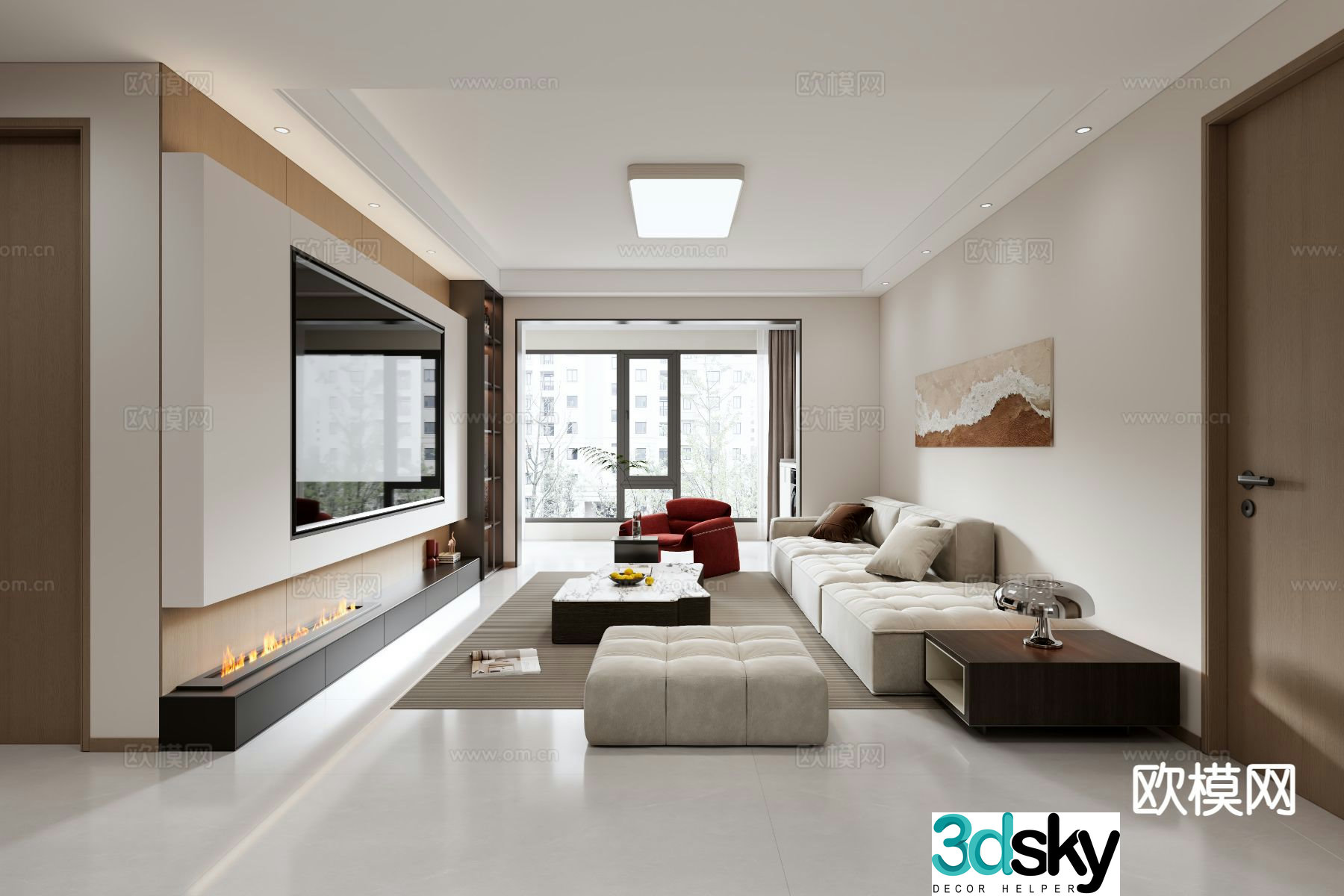 Modern living room 3d model