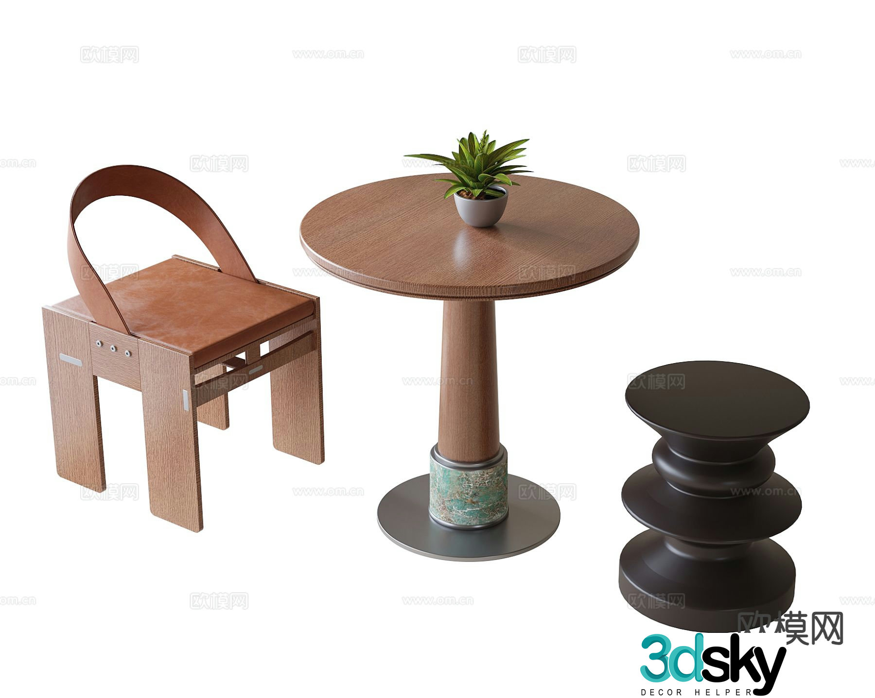 Modern coffee table and chair negotiation table and chair small table 3d model