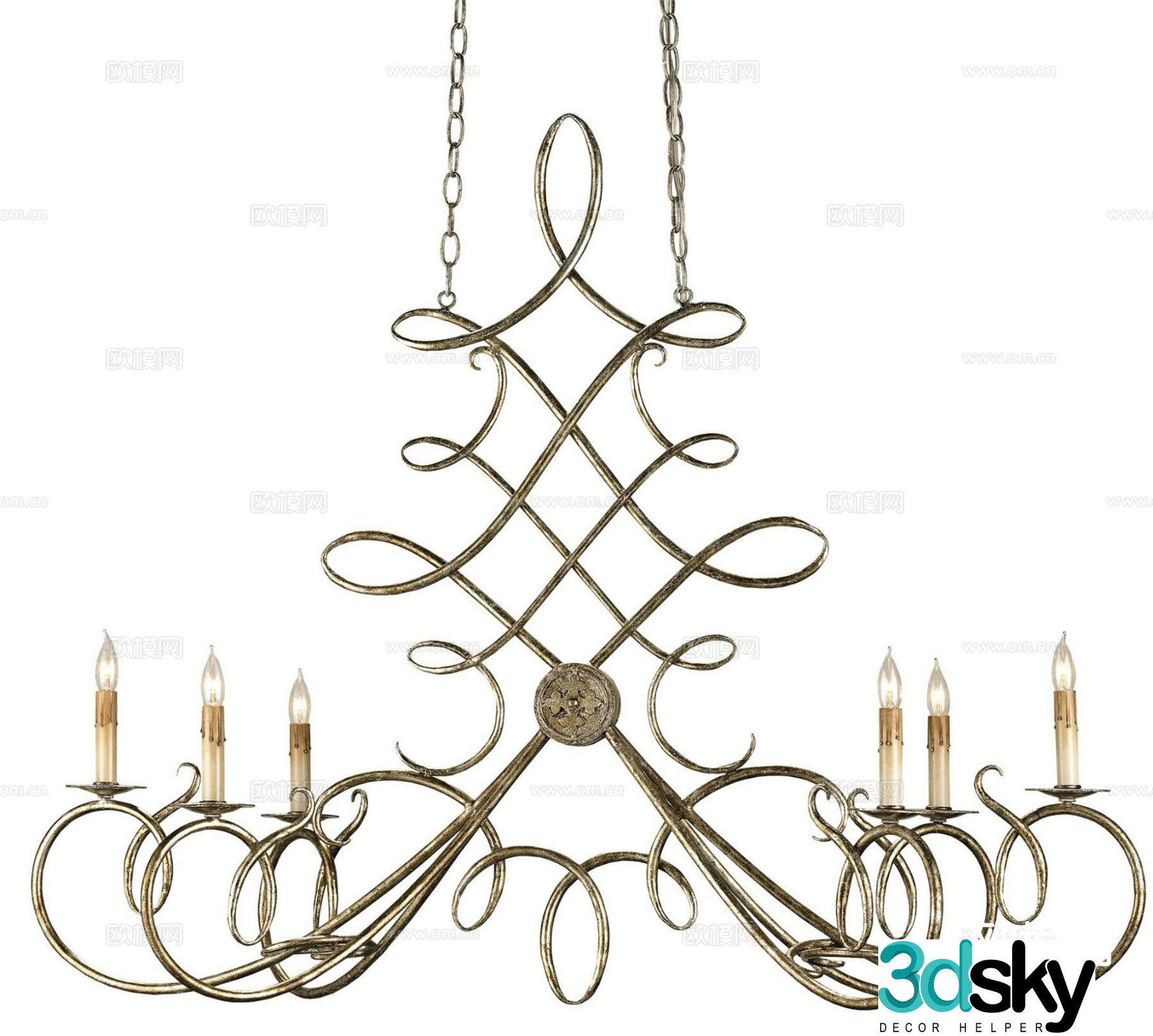 French chandelier hall chandelier 3d model