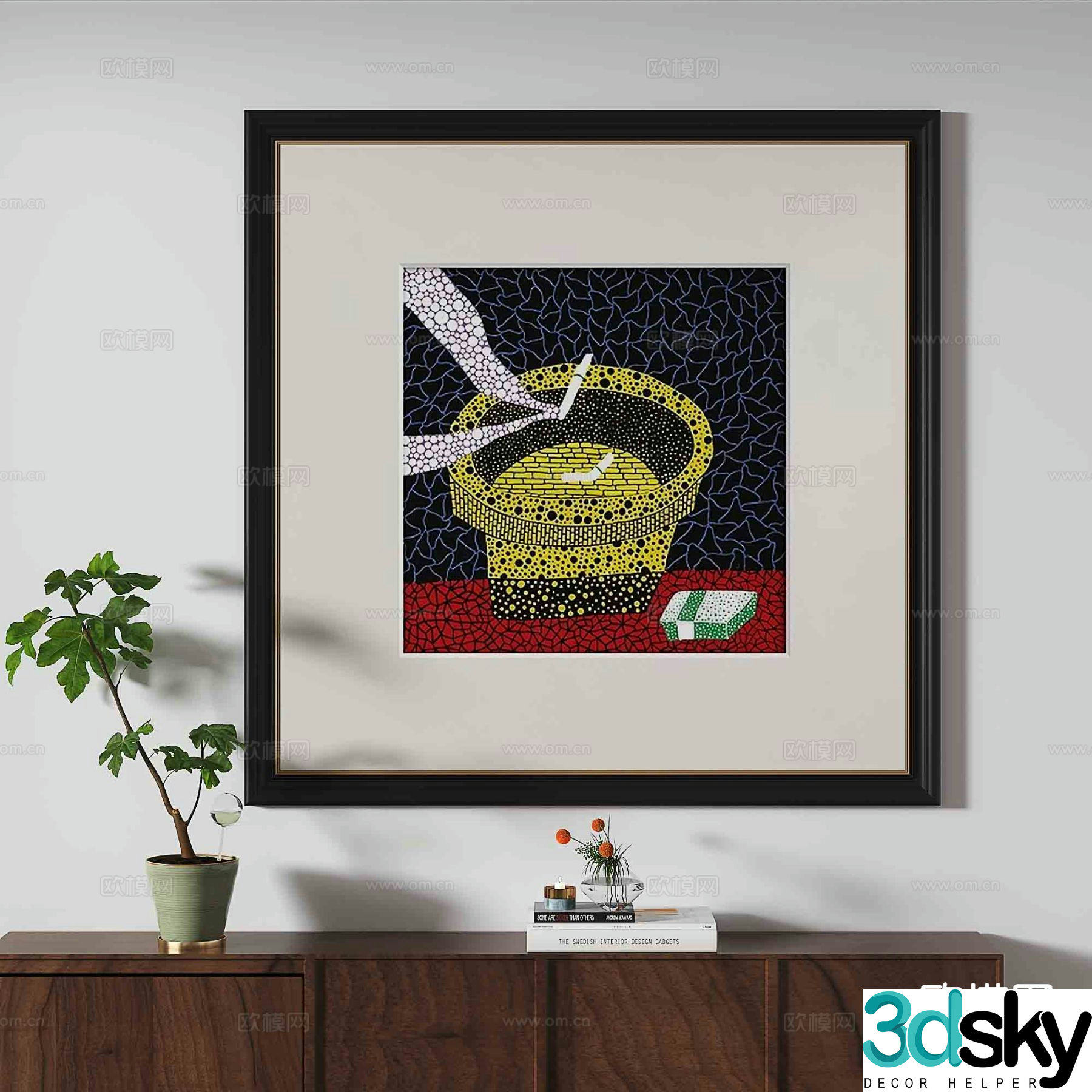 Wabi-sabi texture painting art painting decorative painting 3d model