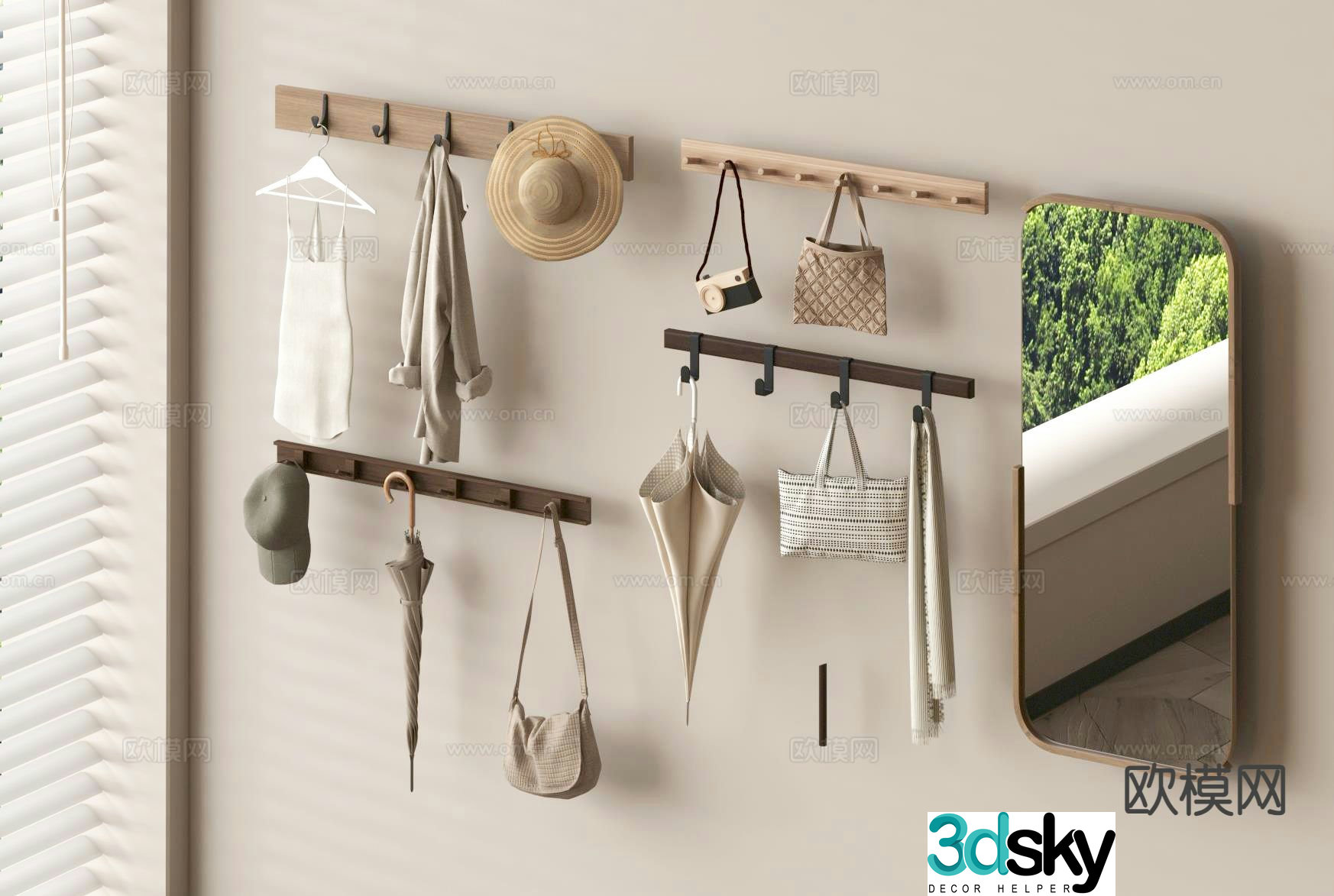 Hook clothes hanger bag hanger hat hook 3d model