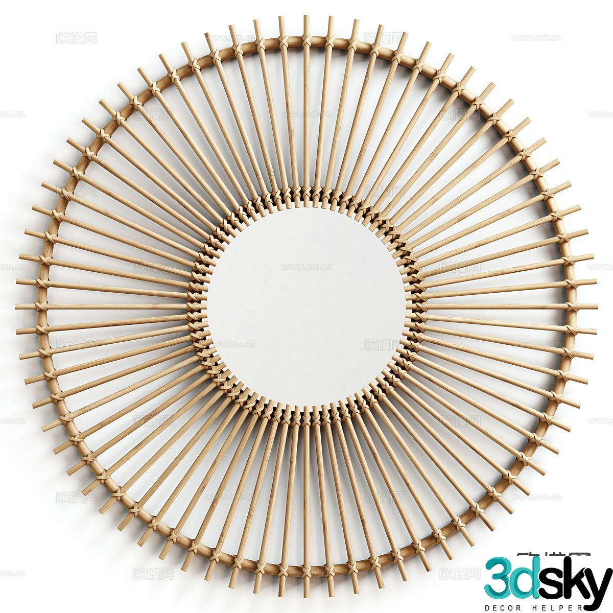 mirror decorative mirror round mirror 3d model