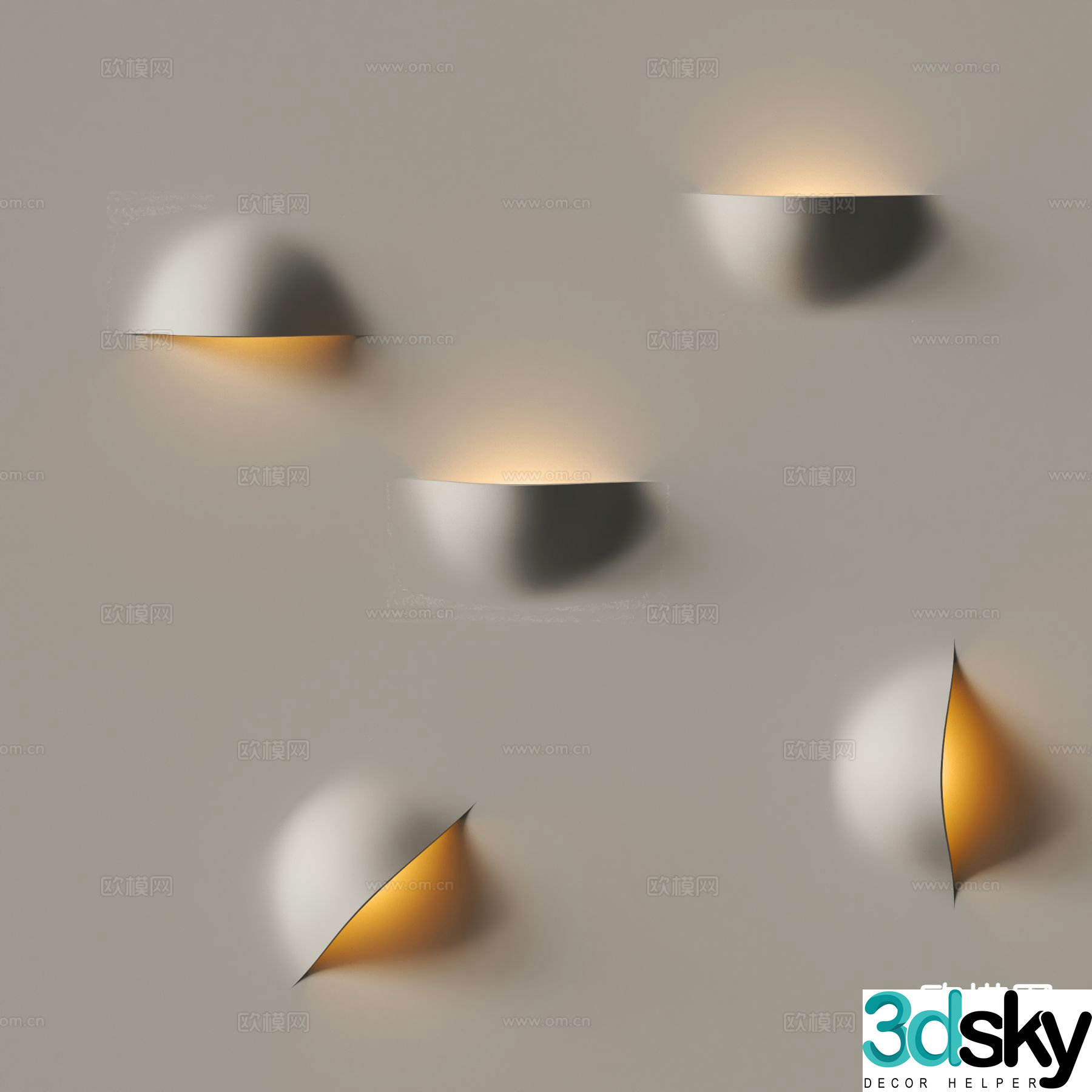 Modern wall lamp plaster lamp 3d model