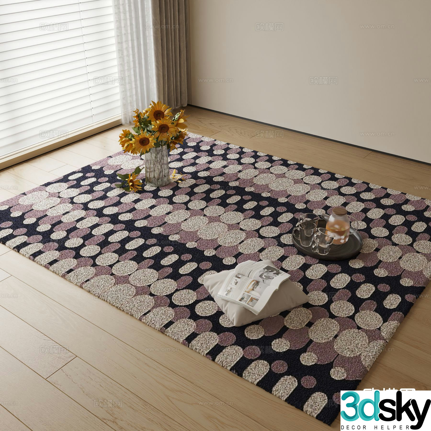 Modern patterned carpet 3d model