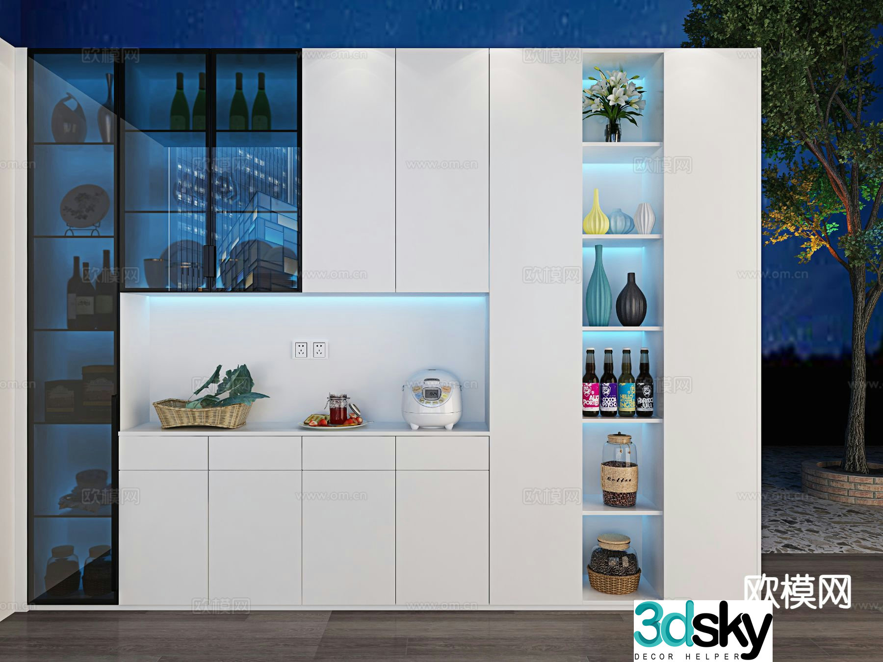 Modern sideboard wine cabinet 3d model