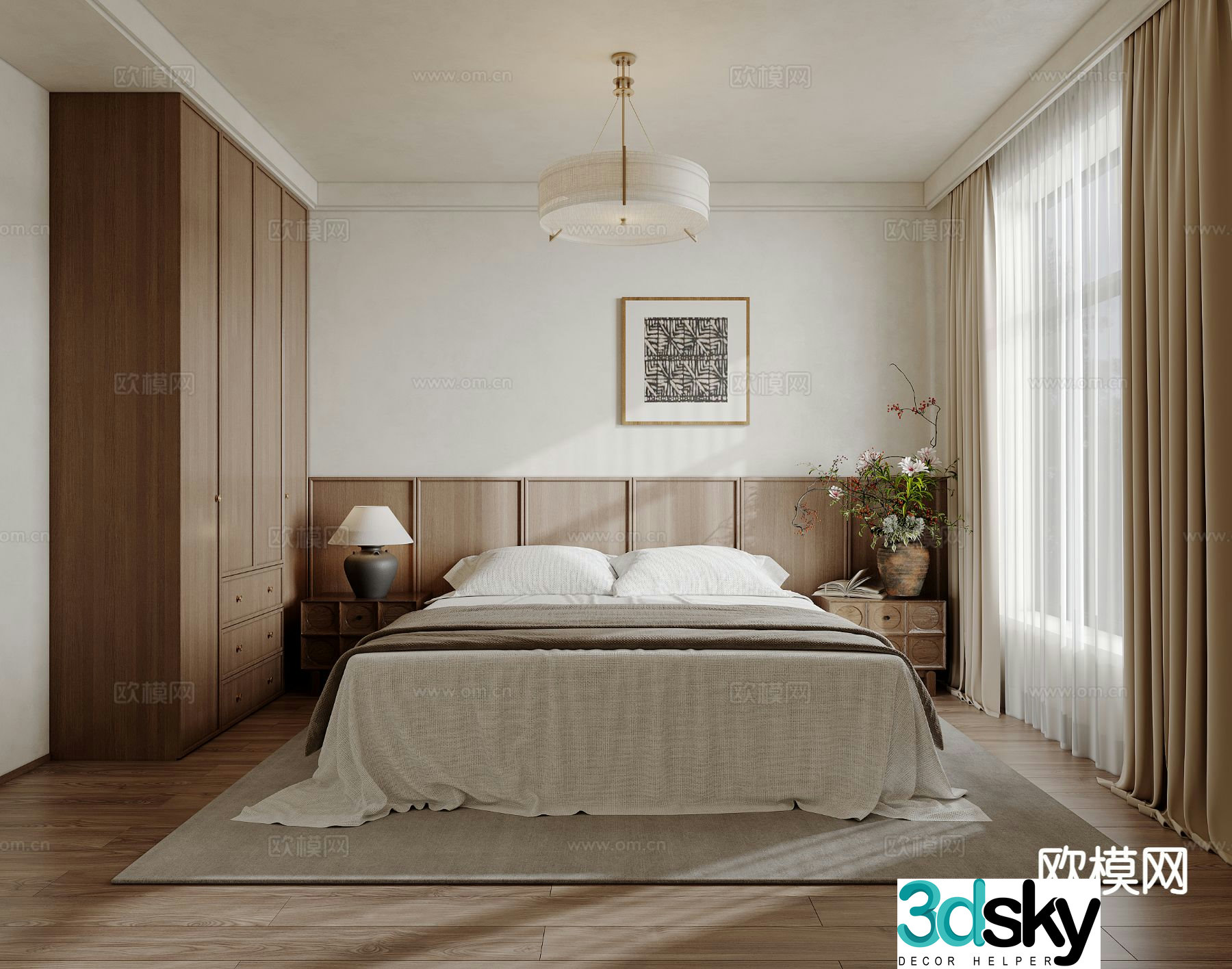 Medieval style bedroom master bedroom 3d model