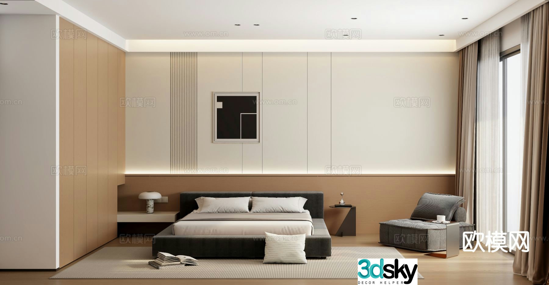 Italian style bedroom master bedroom 3d model