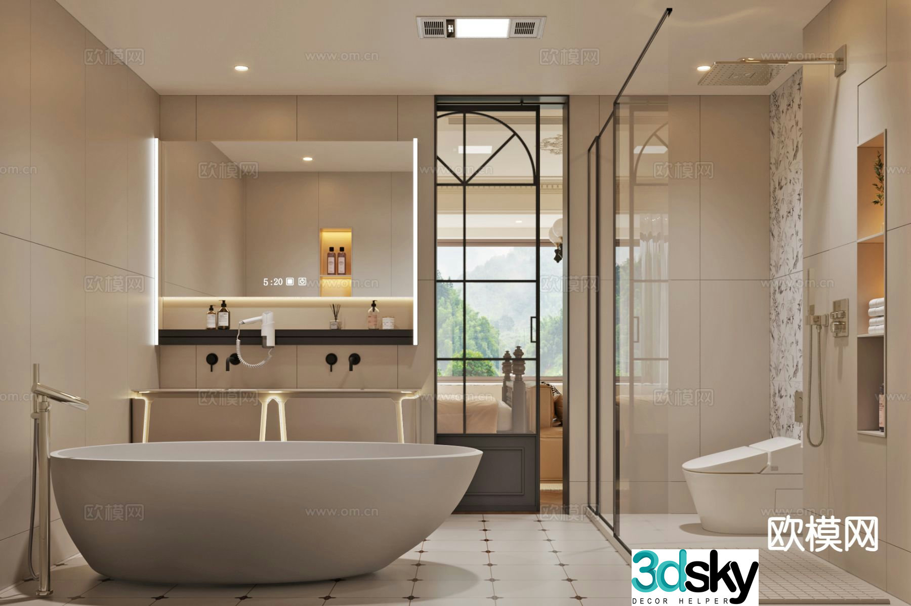 French bathroom bathroom 3d model