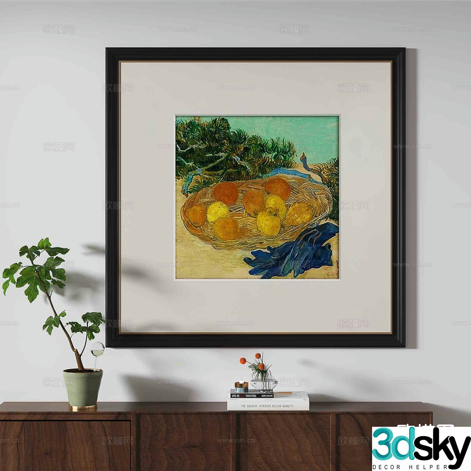 Wabi-sabi texture painting art painting decorative painting 3d model