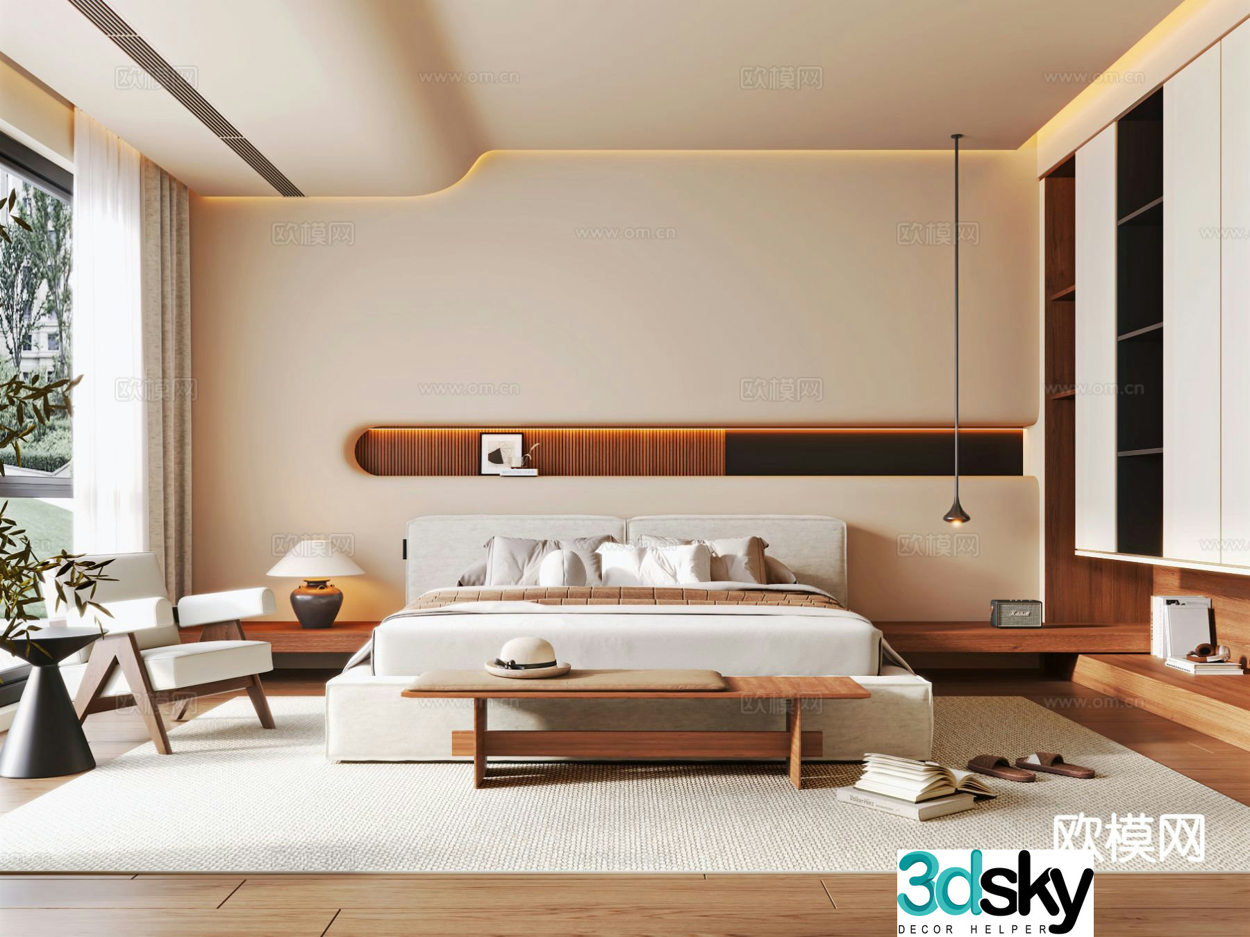 Wabi Sabi bedroom master bedroom 3d model