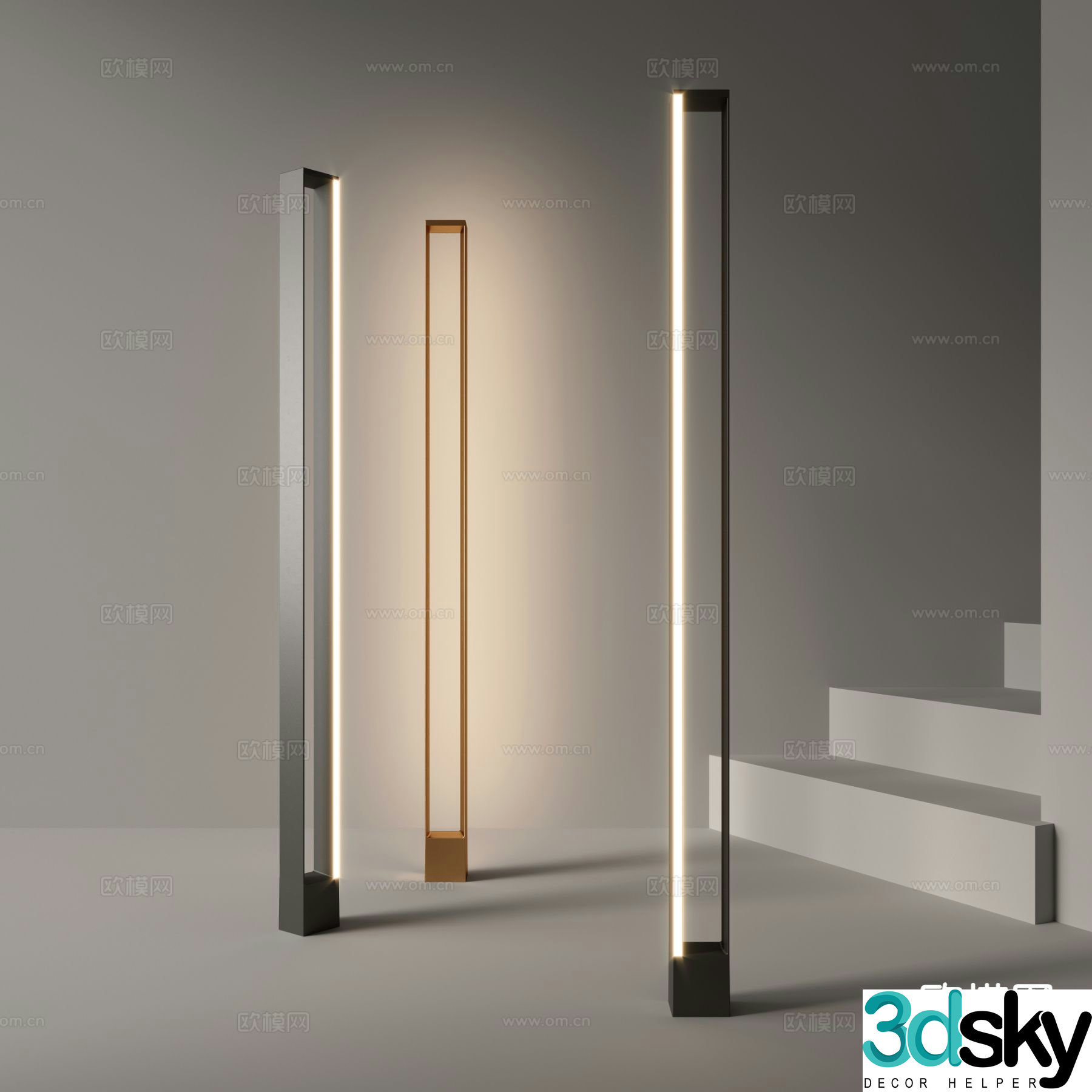 Minimalist floor lamp 3d model