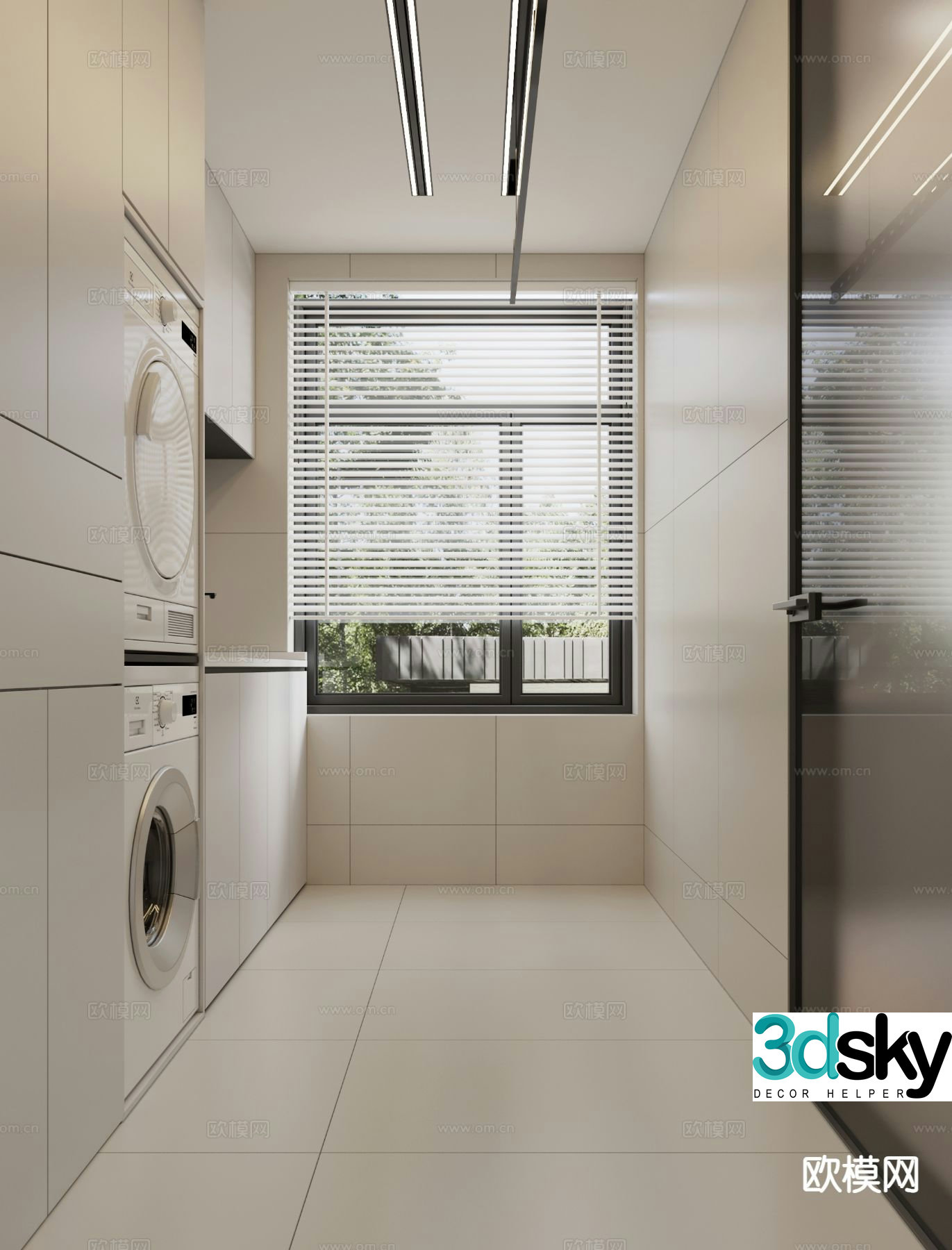 Modern laundry room 3d model