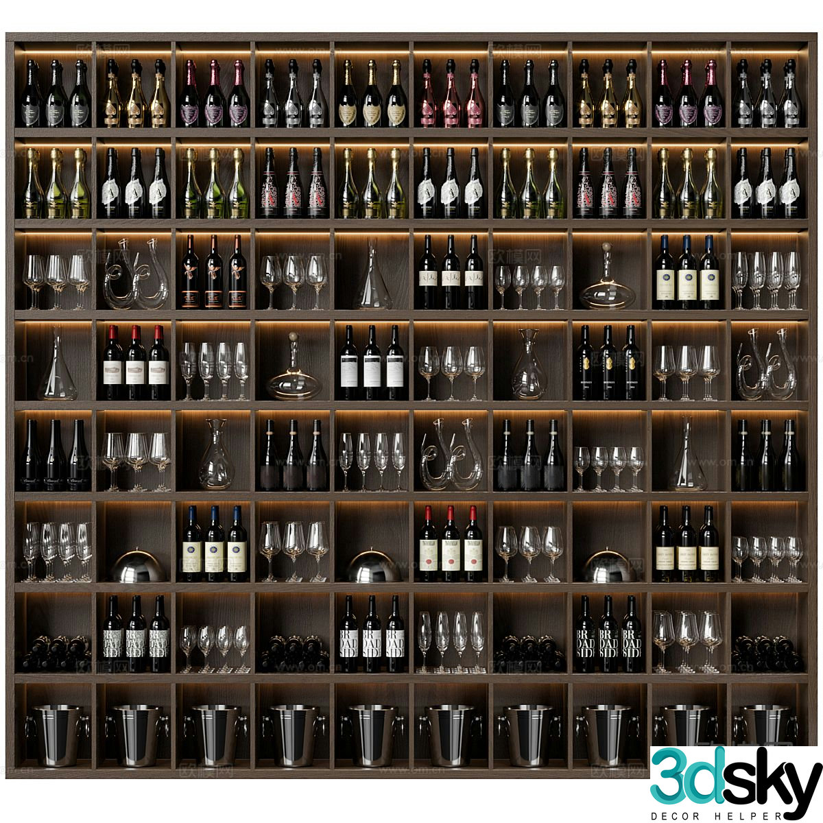Modern wine cabinet wine wine 3d model