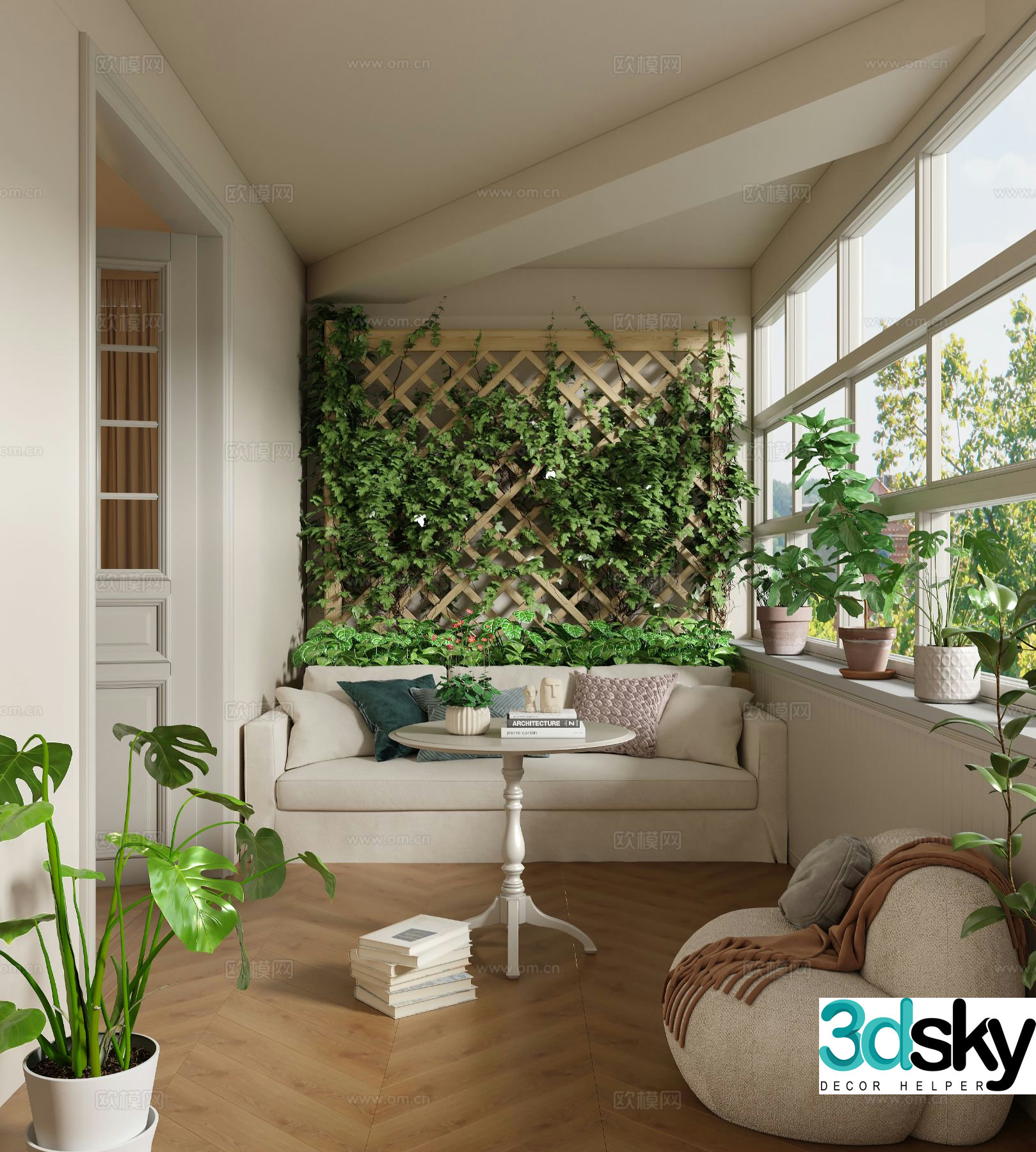 Leisure balcony living balcony 3d model