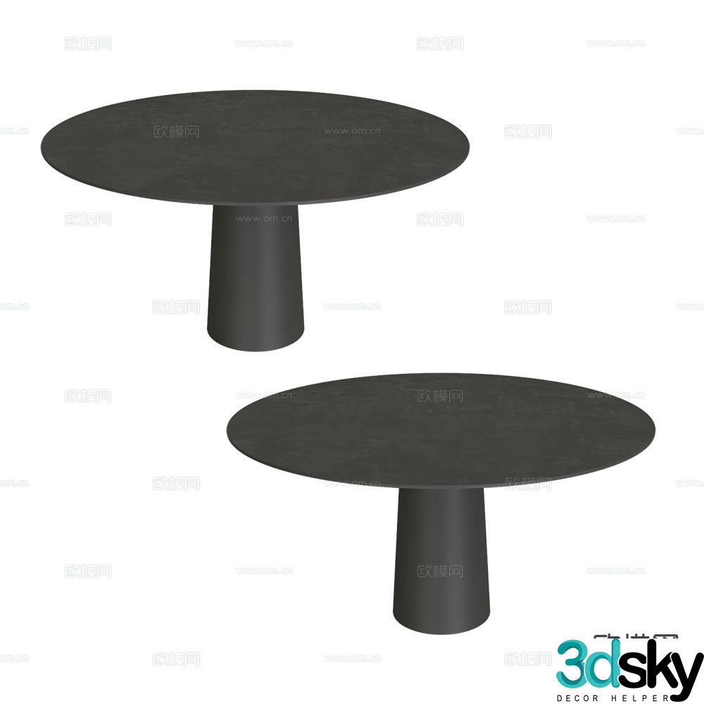 Serralunga dining table round table 3d model