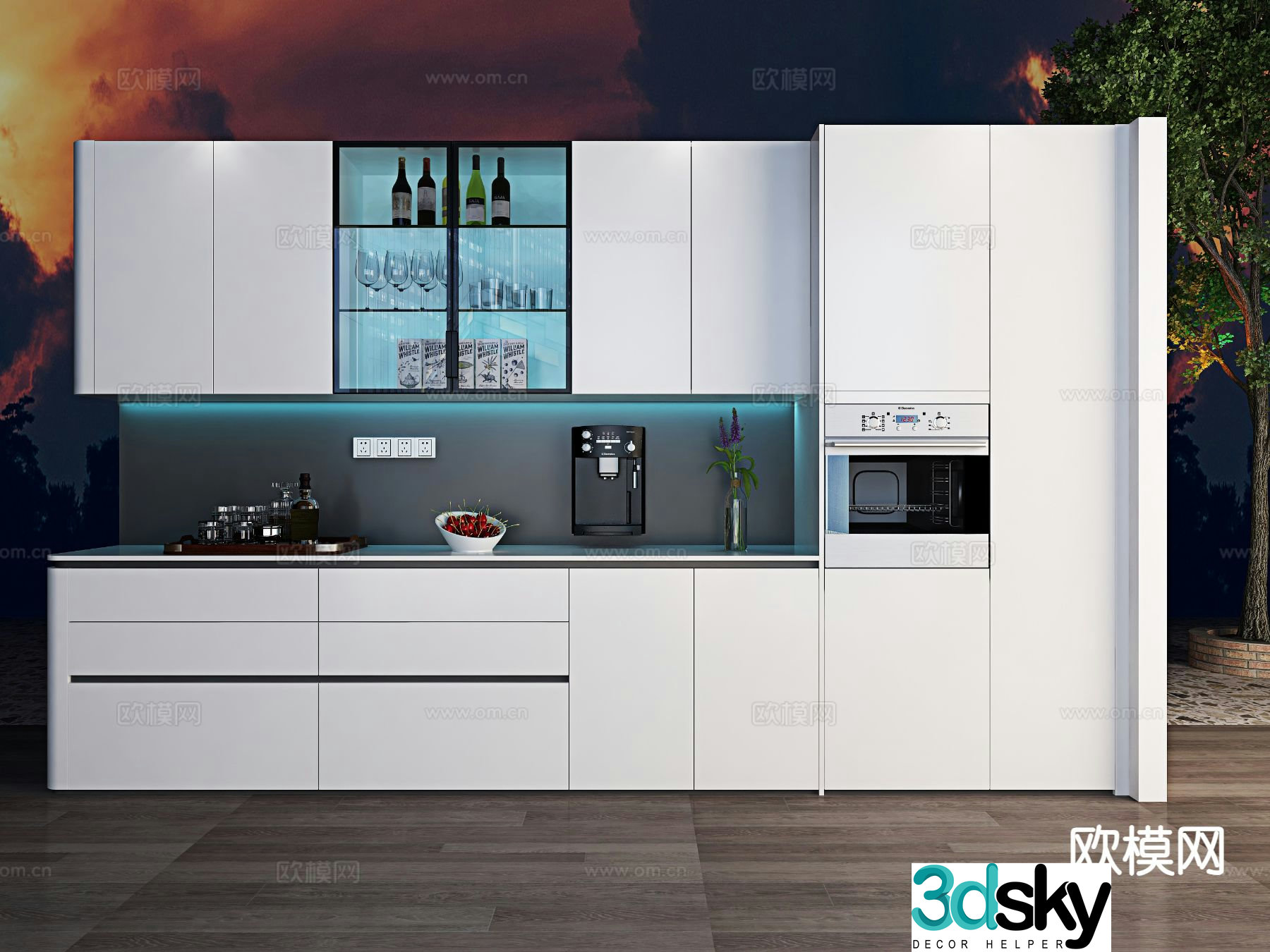 Modern sideboard wine cabinet 3d model