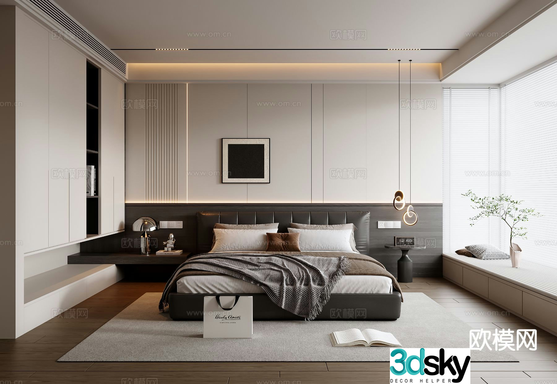 Italian style bedroom master bedroom 3d model