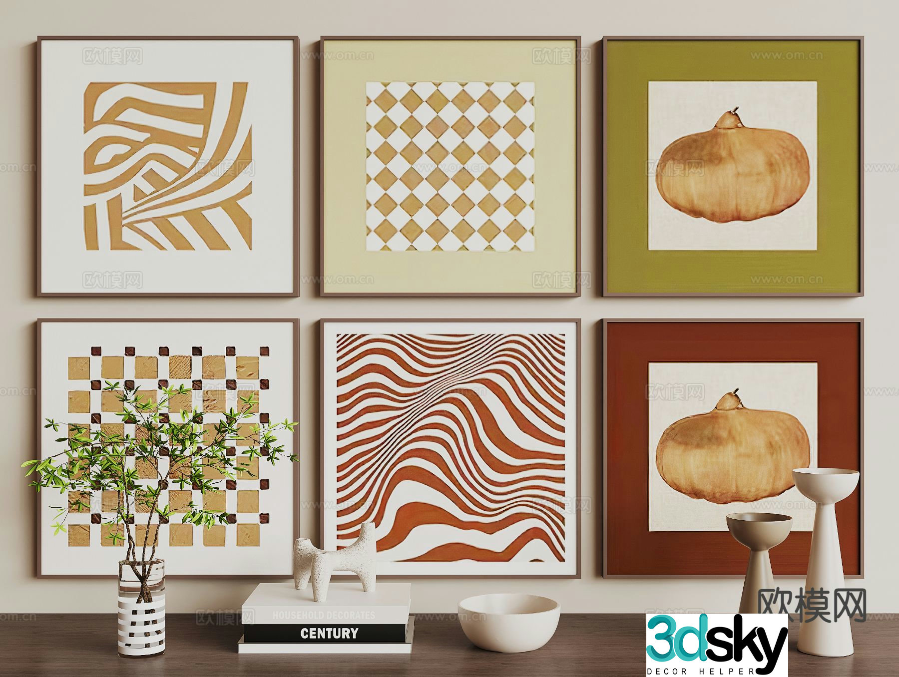 Decorative painting art painting hanging painting 3d model