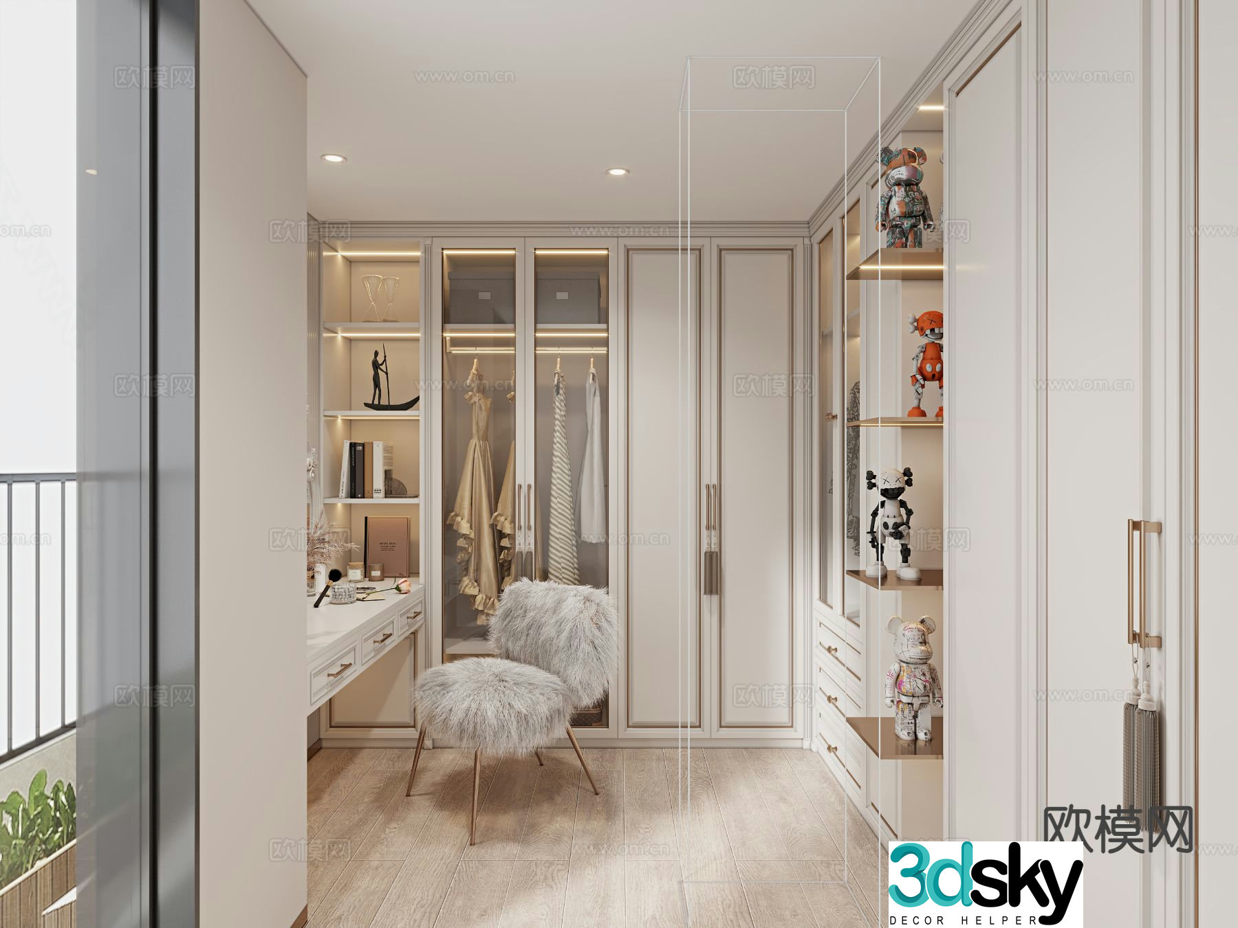 European style cloakroom 3D model