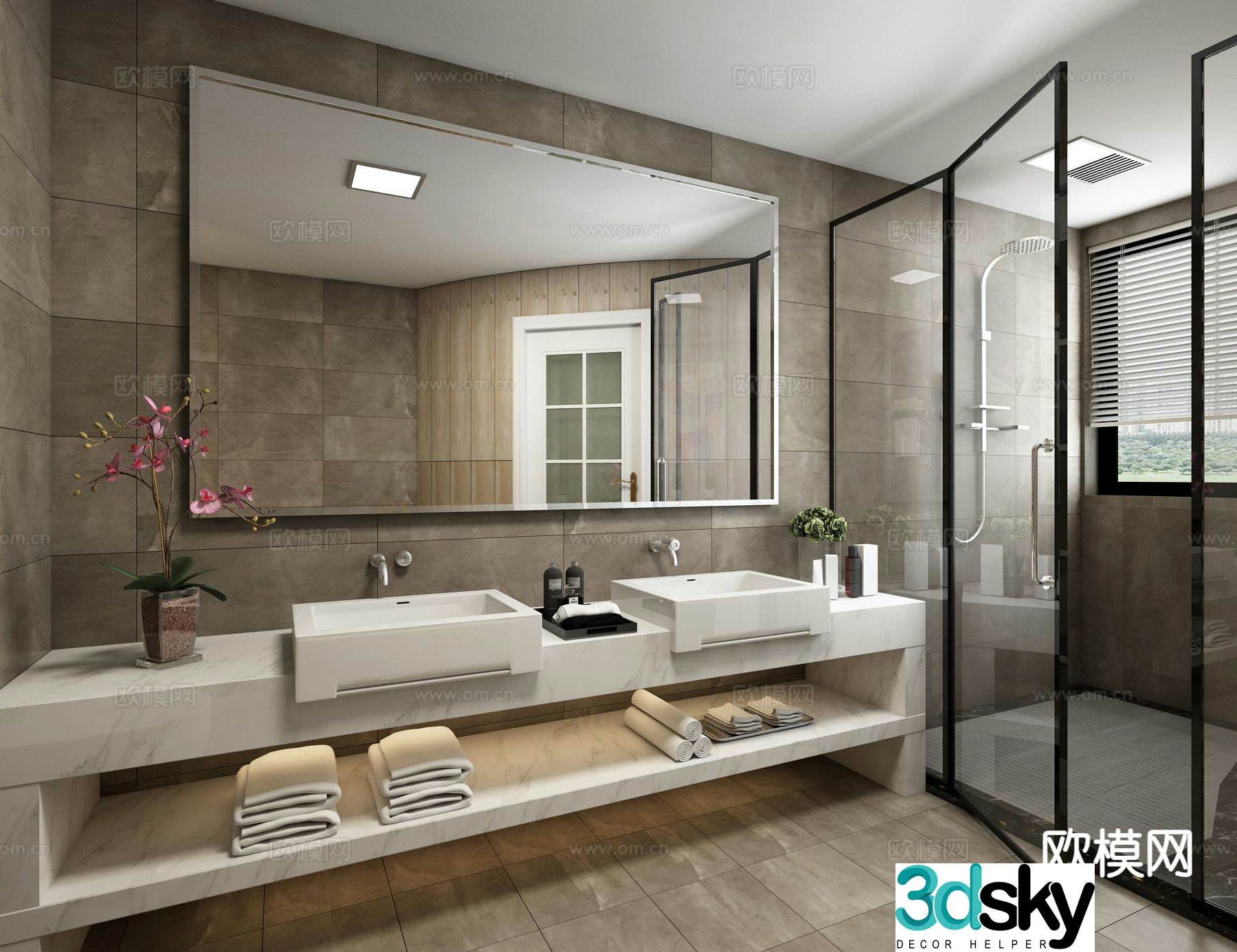 Modern bathroom bathroom toilet 3d model