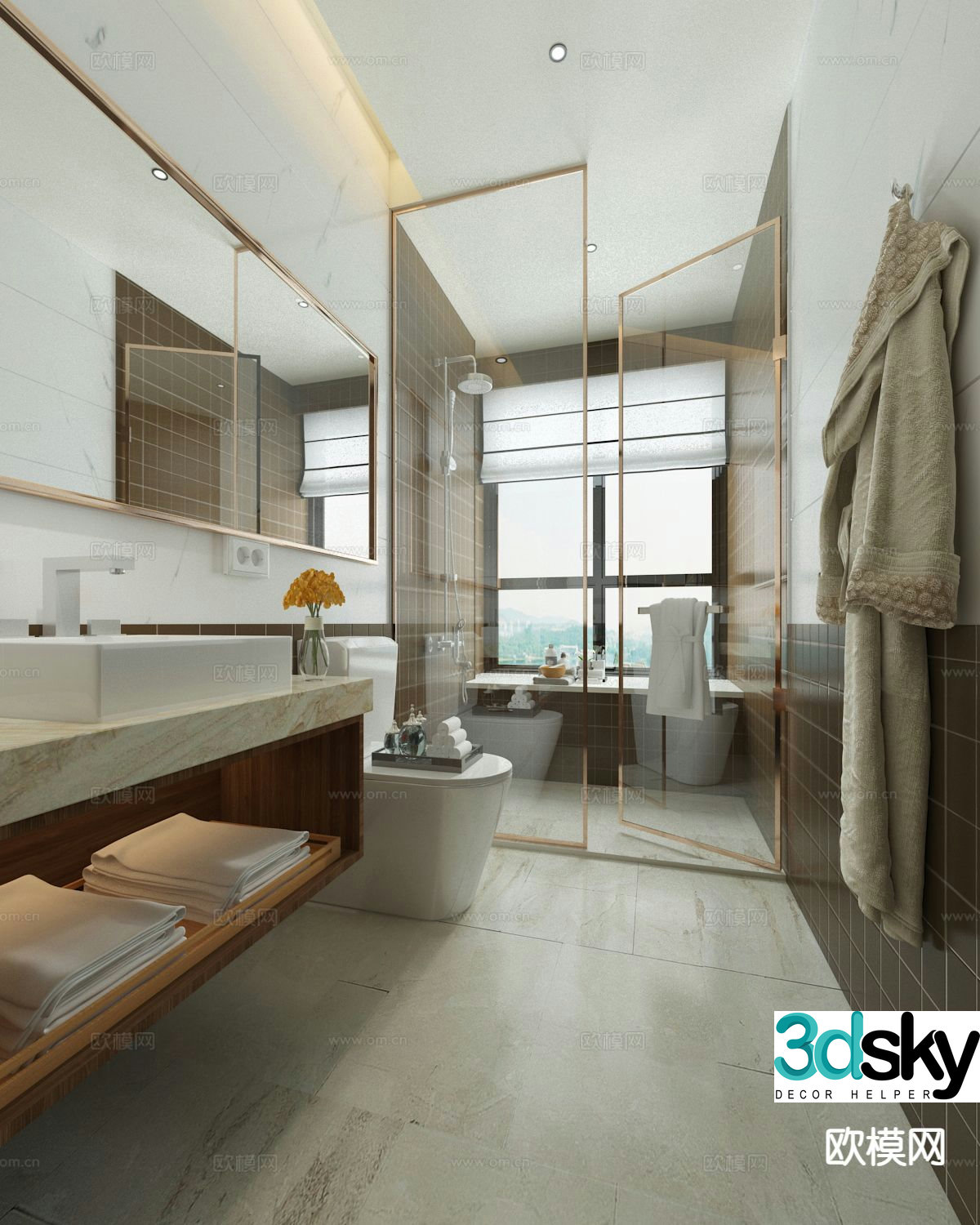 Modern bathroom bathroom toilet 3d model