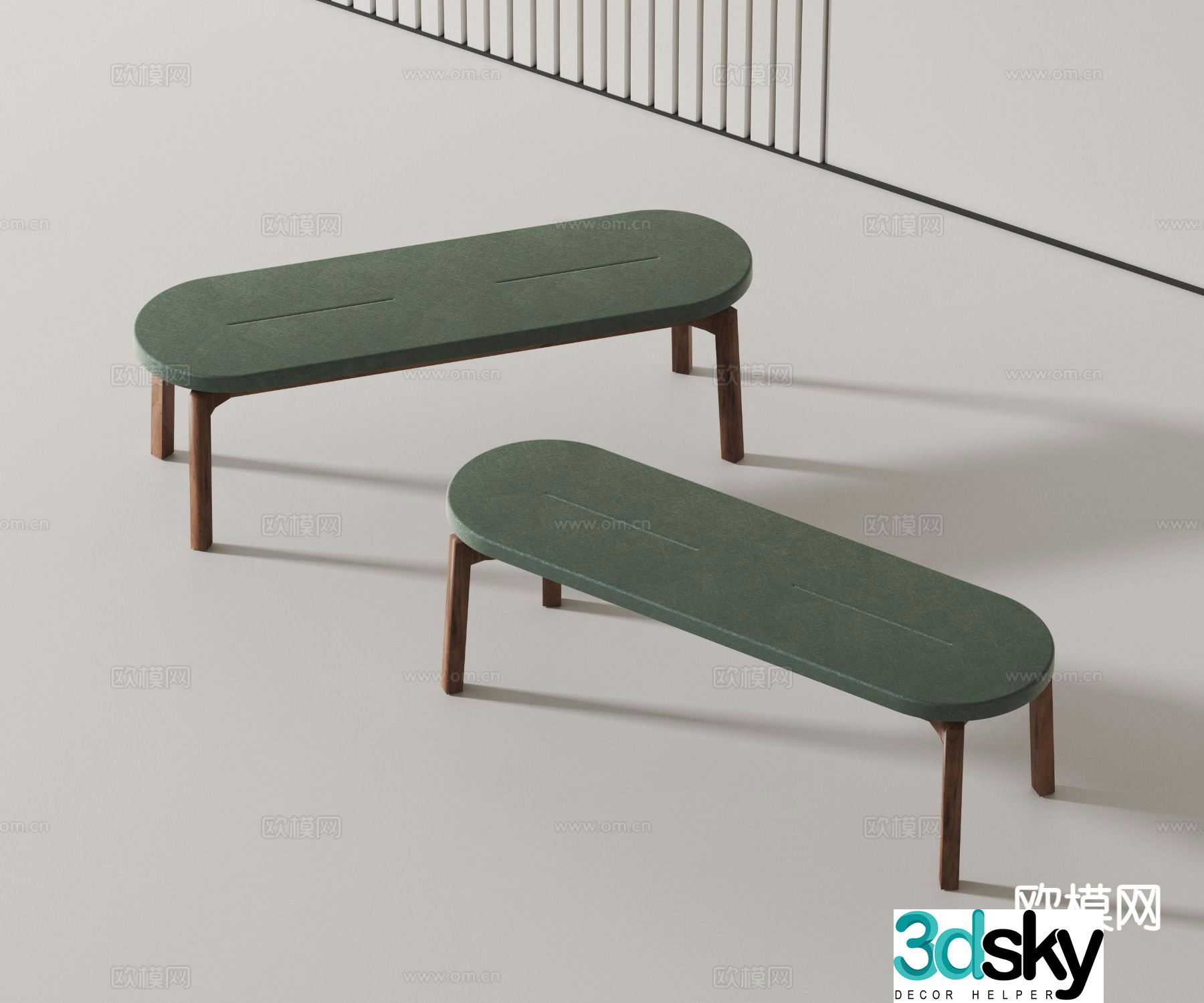 modern bench stool bench 3d model