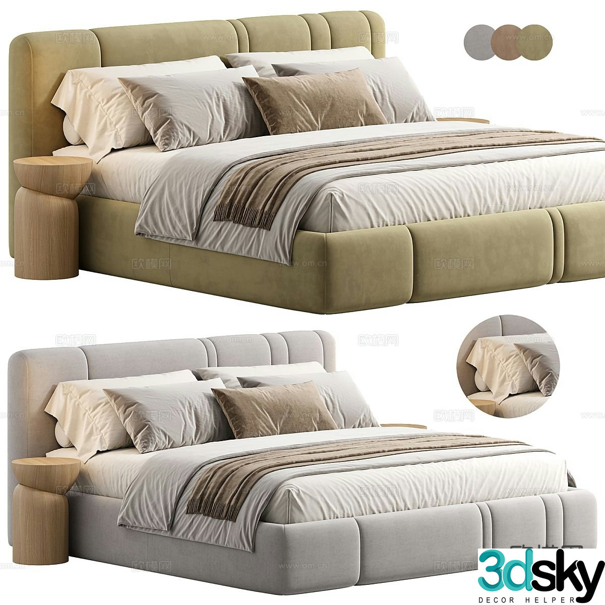 Rigoletto Italian double bed 3d model