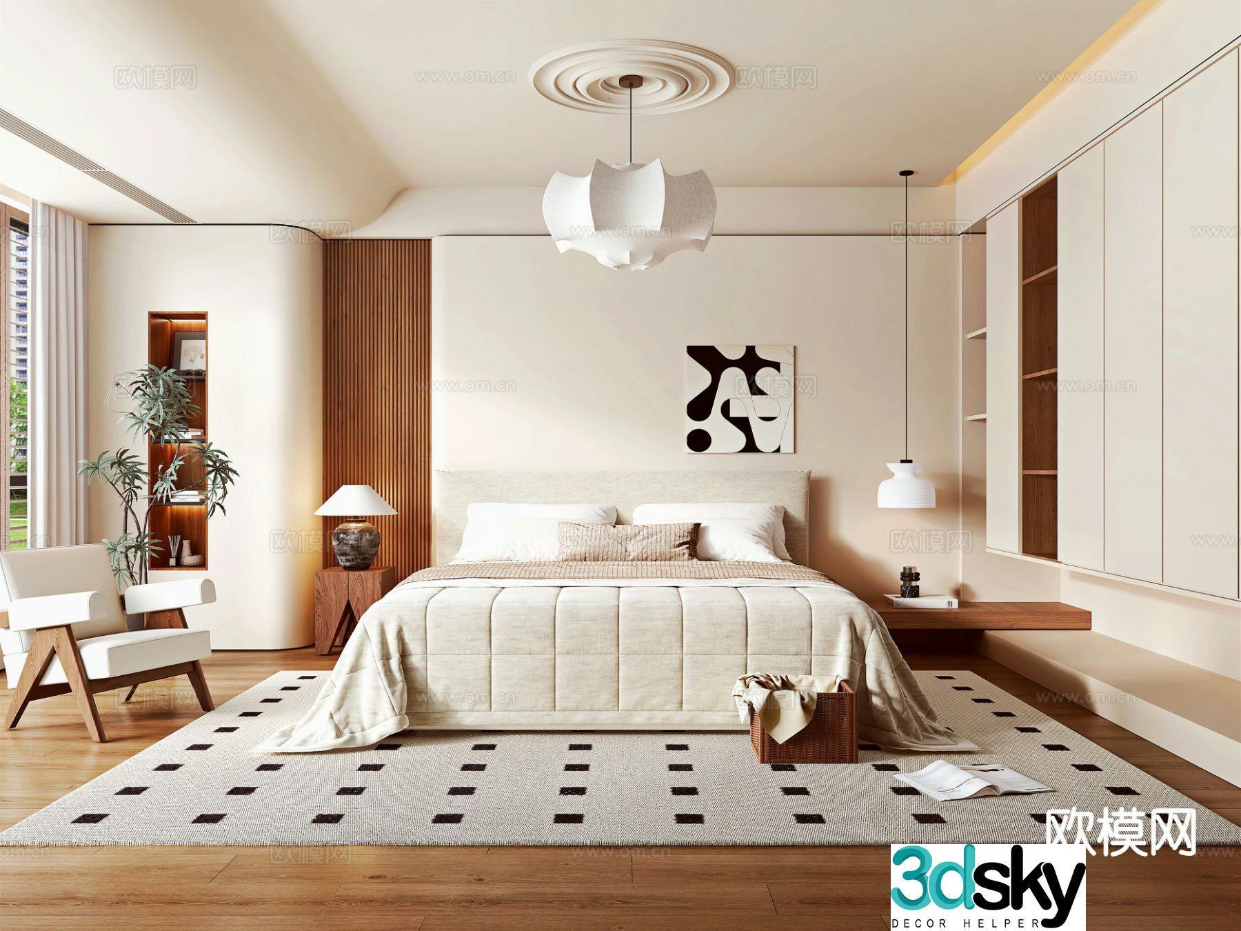 Medieval style bedroom master bedroom 3d model