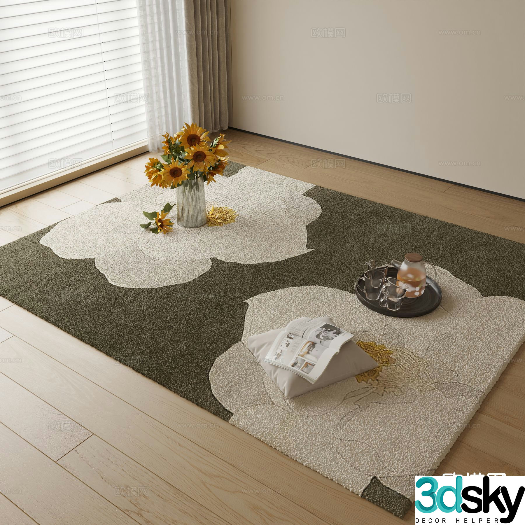 Modern patterned carpet 3d model