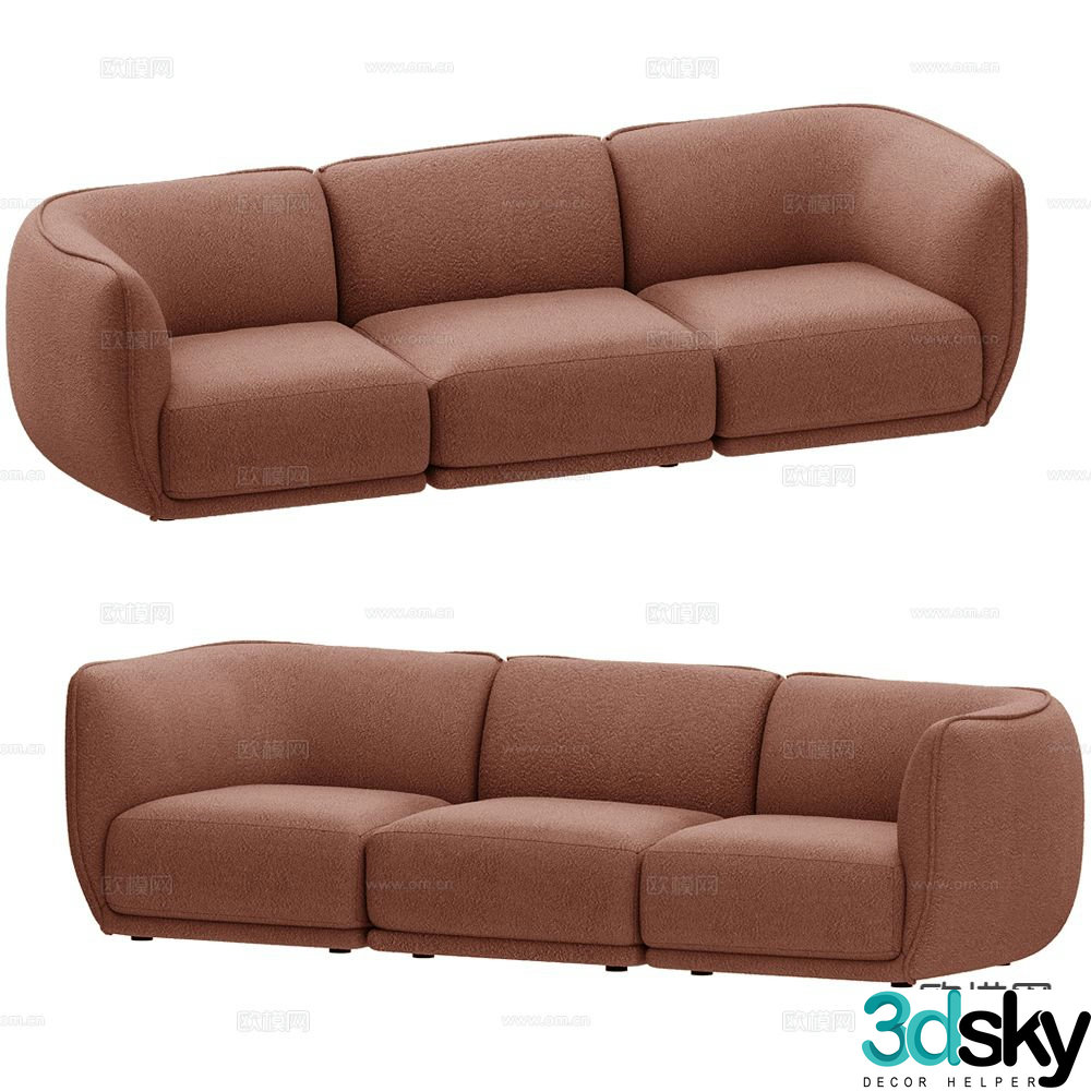 Saba three seater sofa 3d model