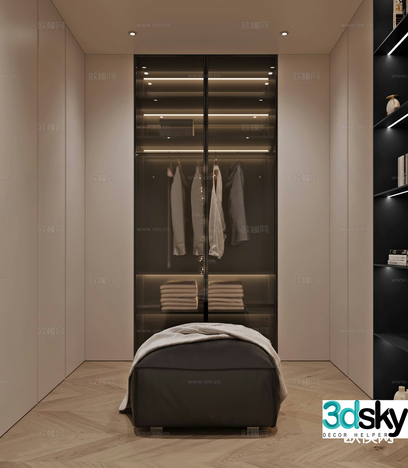 Modern cloakroom corridor 3d model