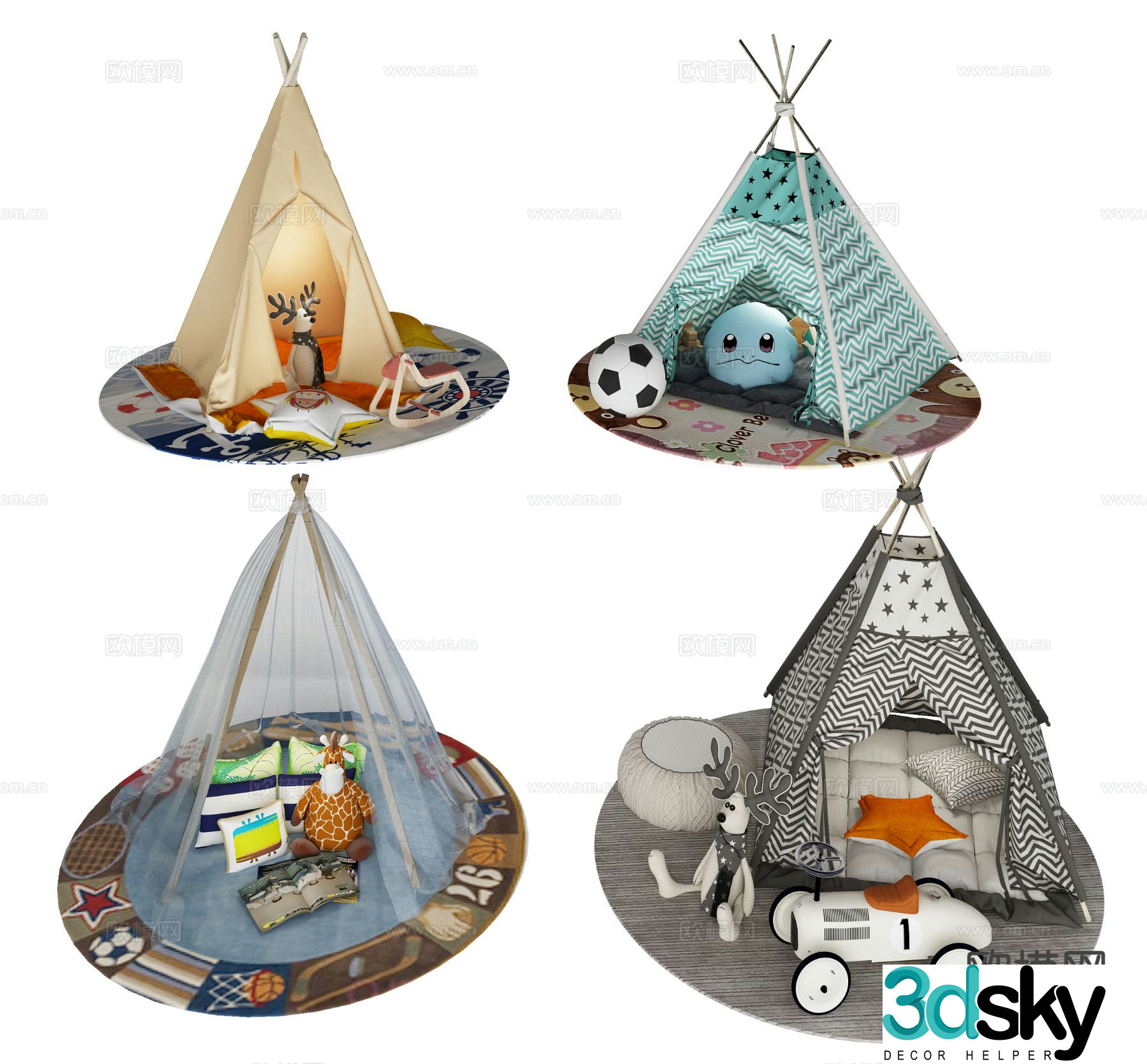 Modern children’s tent 3d model