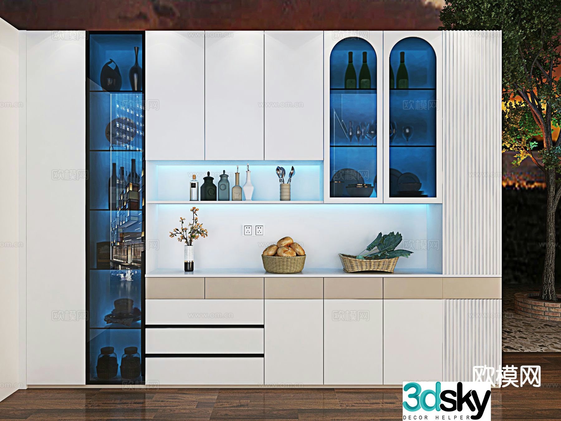 Modern wine cabinet sideboard 3d model