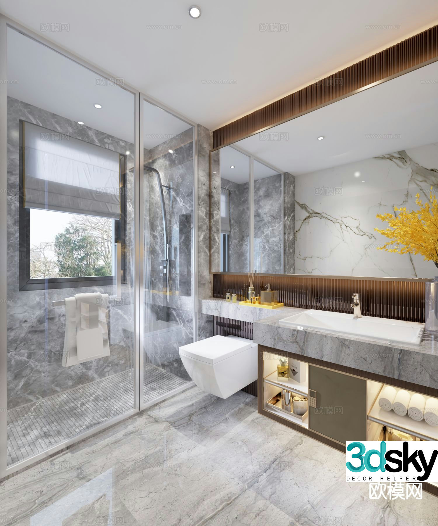 Modern bathroom bathroom toilet 3d model