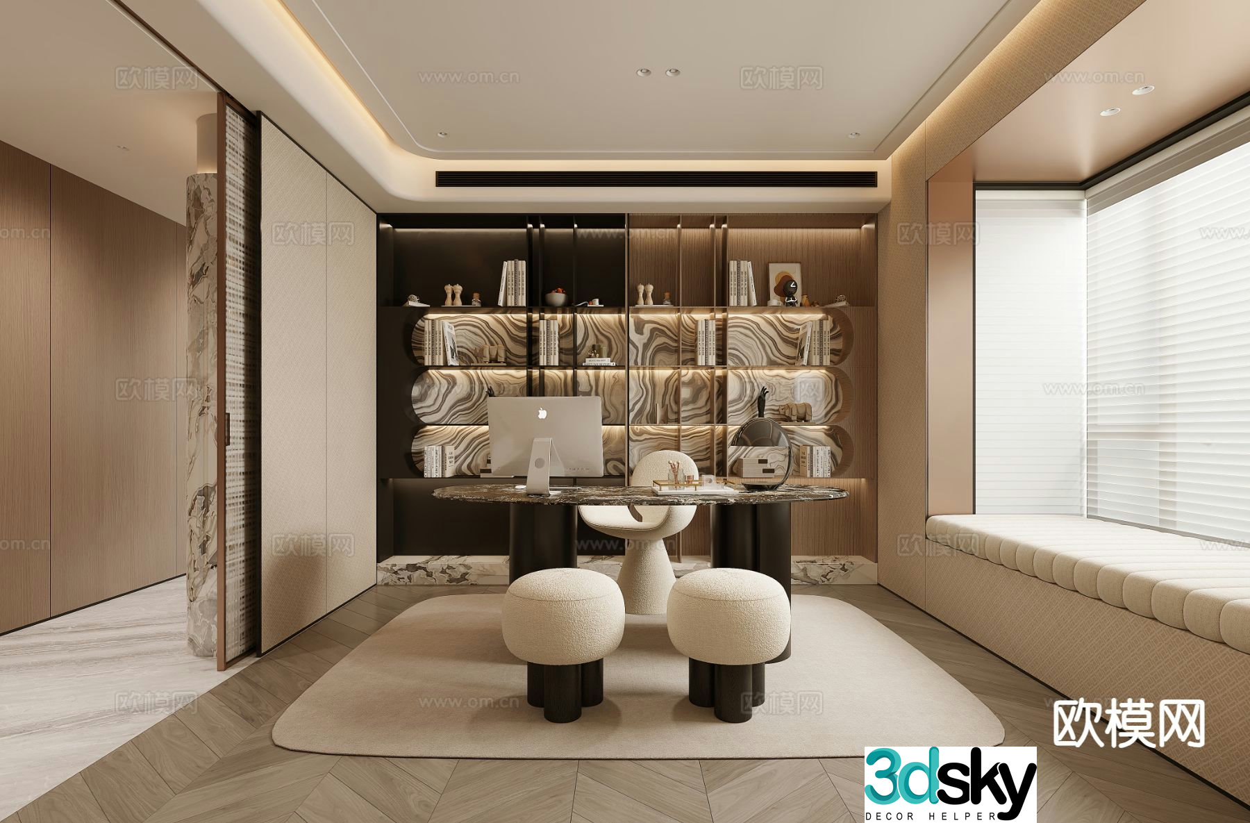 Cream style study 3d model