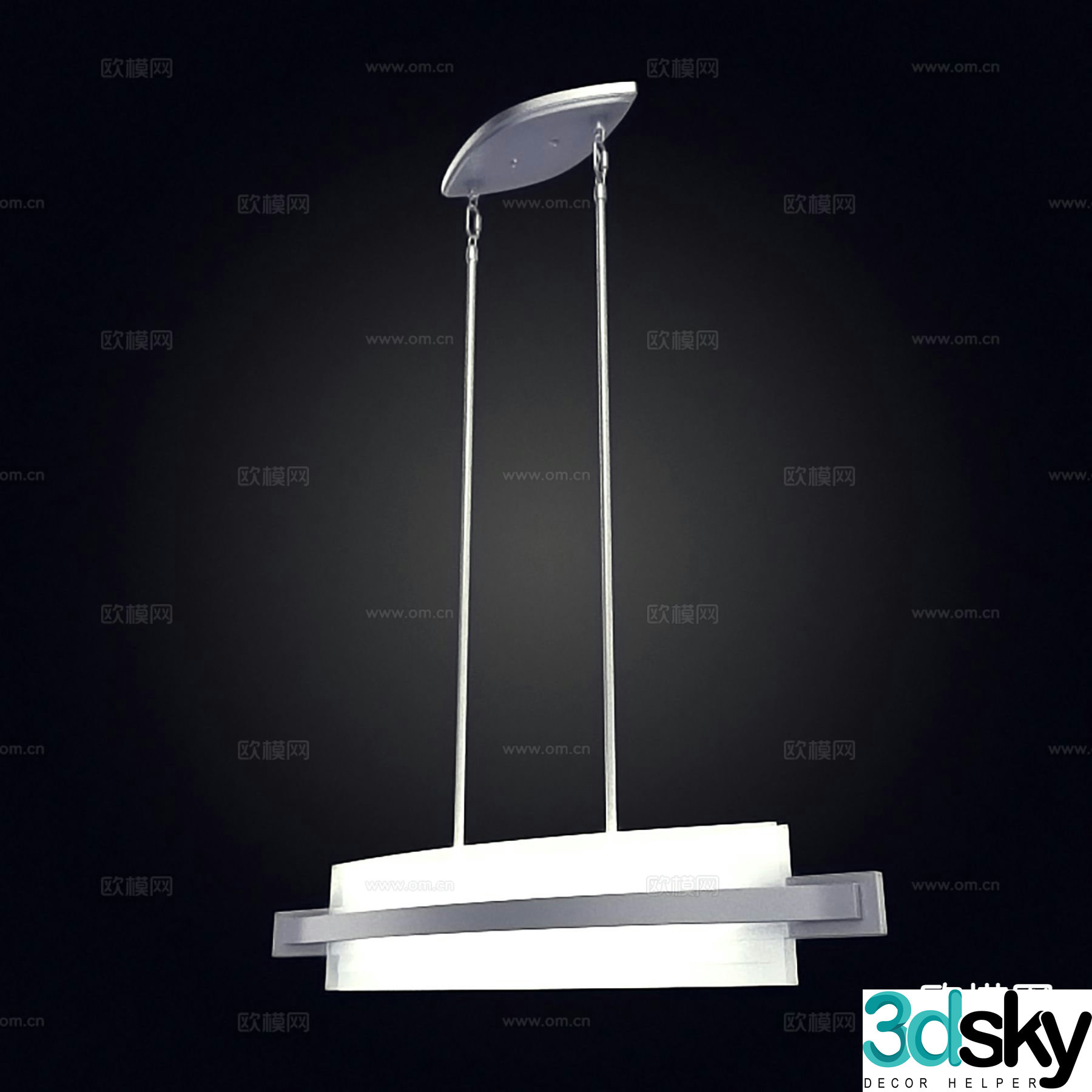 Modern art chandelier 3d model