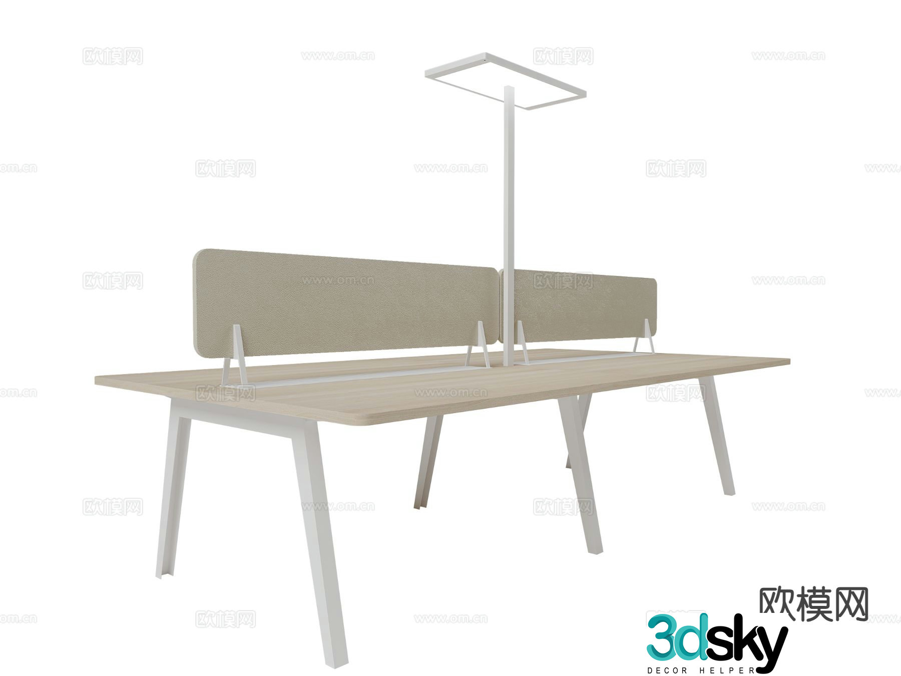 Modern desk employee work desk 3D model