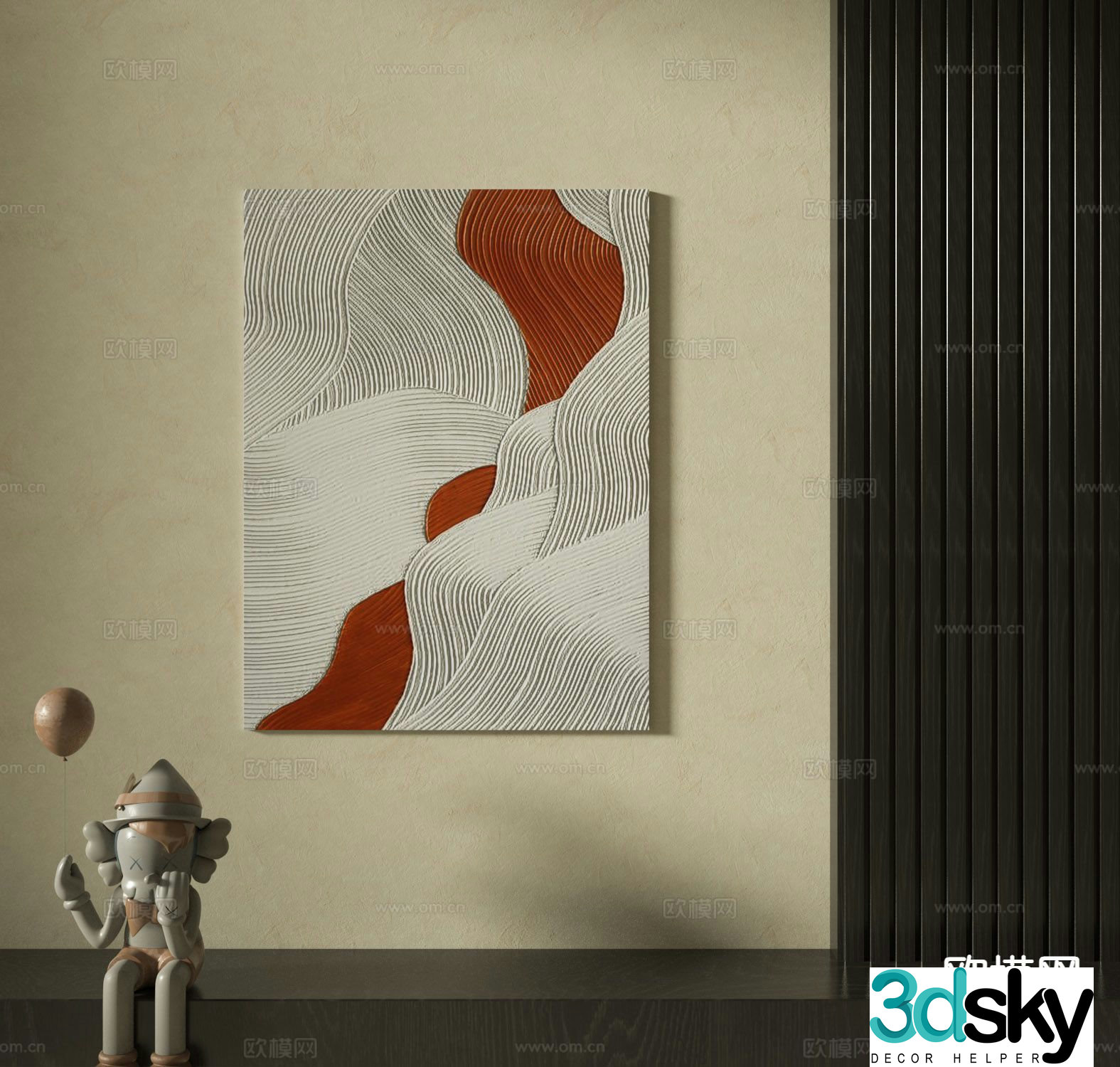 Medieval style art painting texture painting decorative painting 3d model