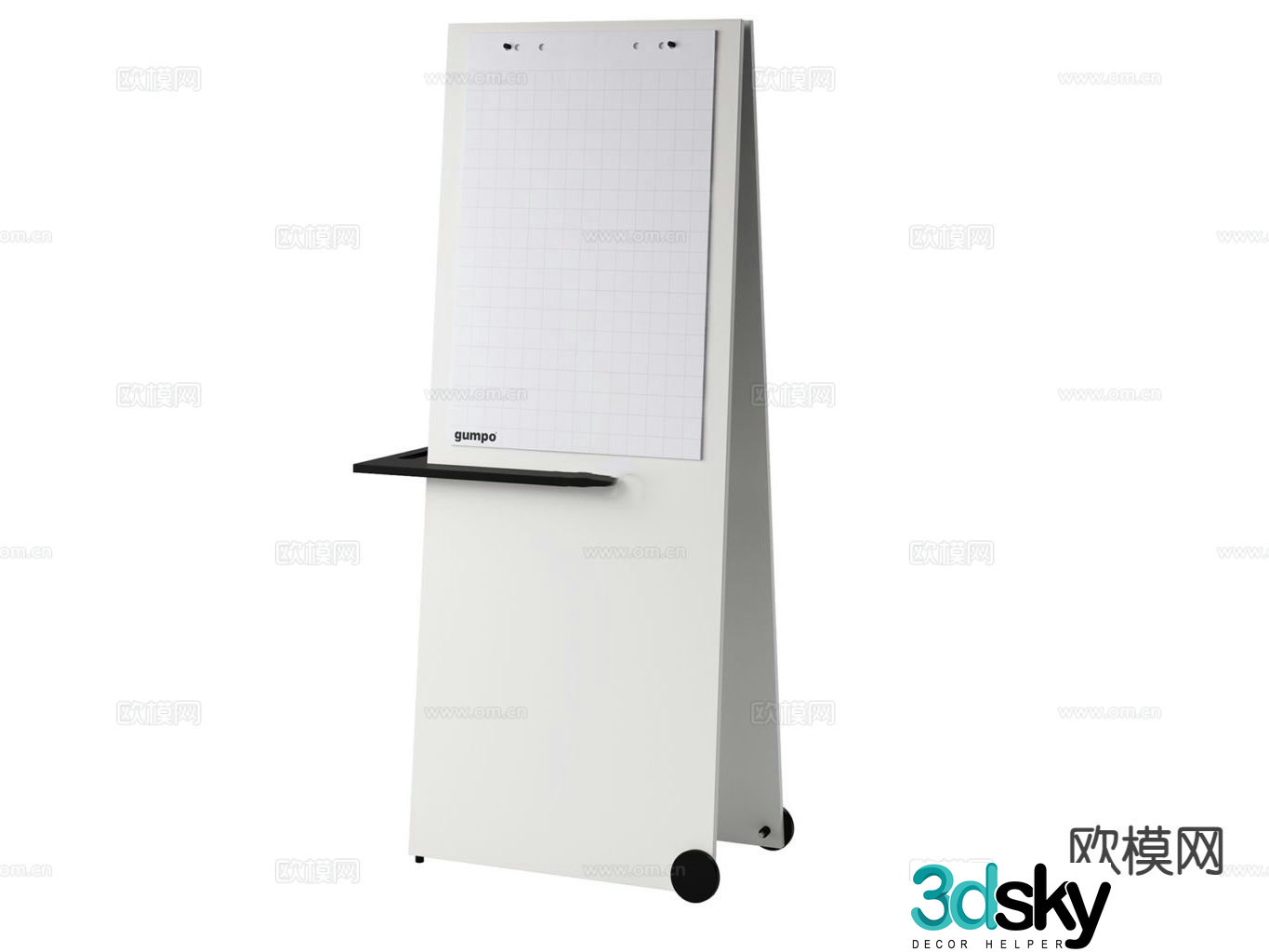 Office supplies notepad calendar 3d model