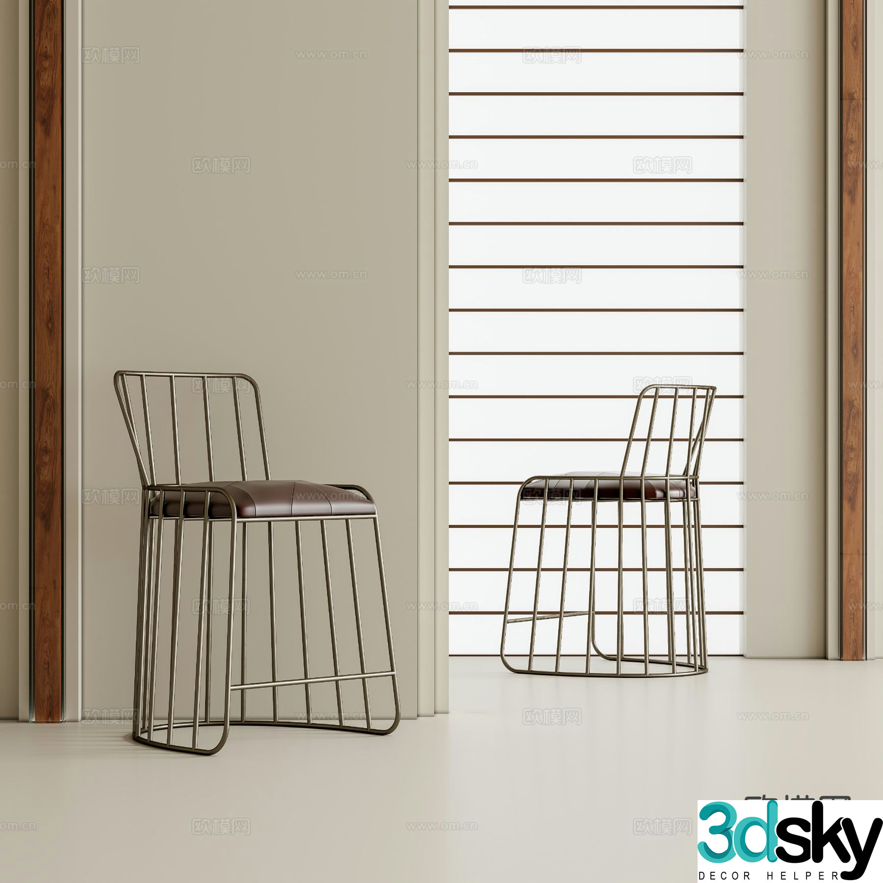 Modern chair dining chair 3d model