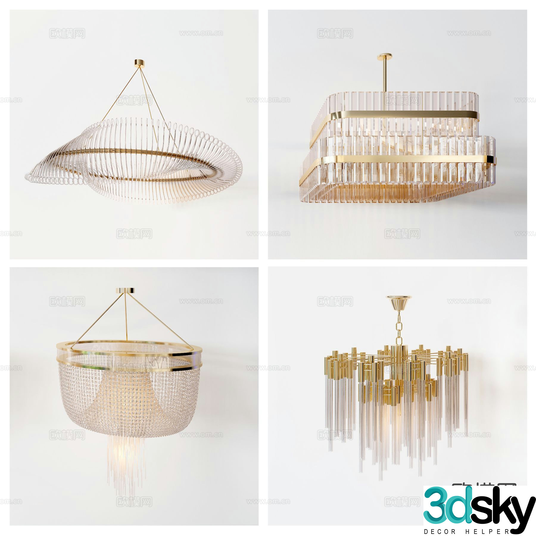 Light luxury chandelier hotel chandelier lobby chandelier 3d model