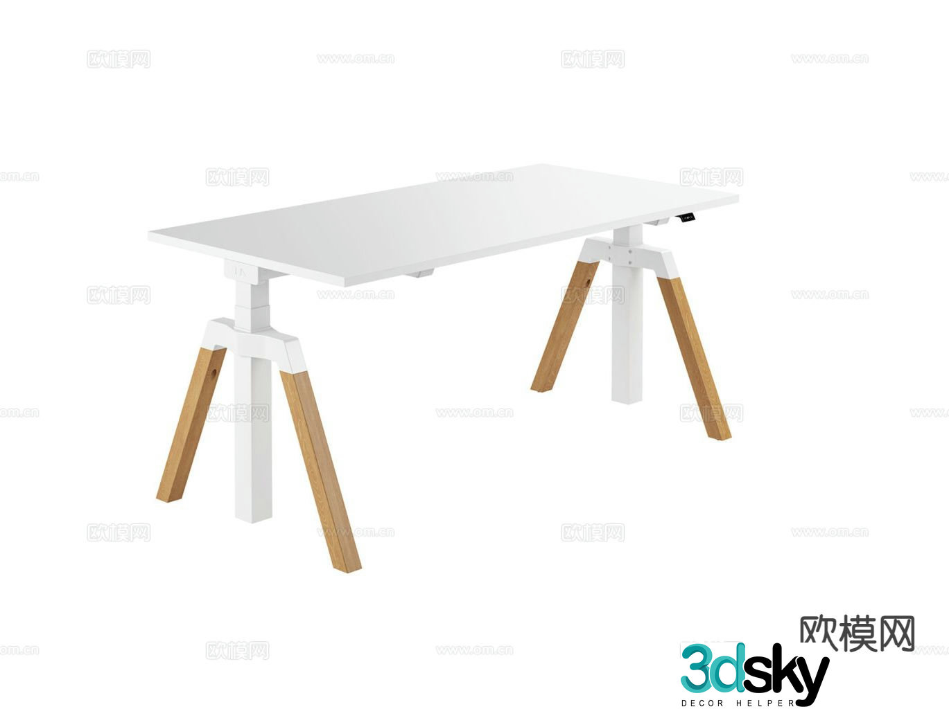 Modern desk writing desk computer desk 3d model