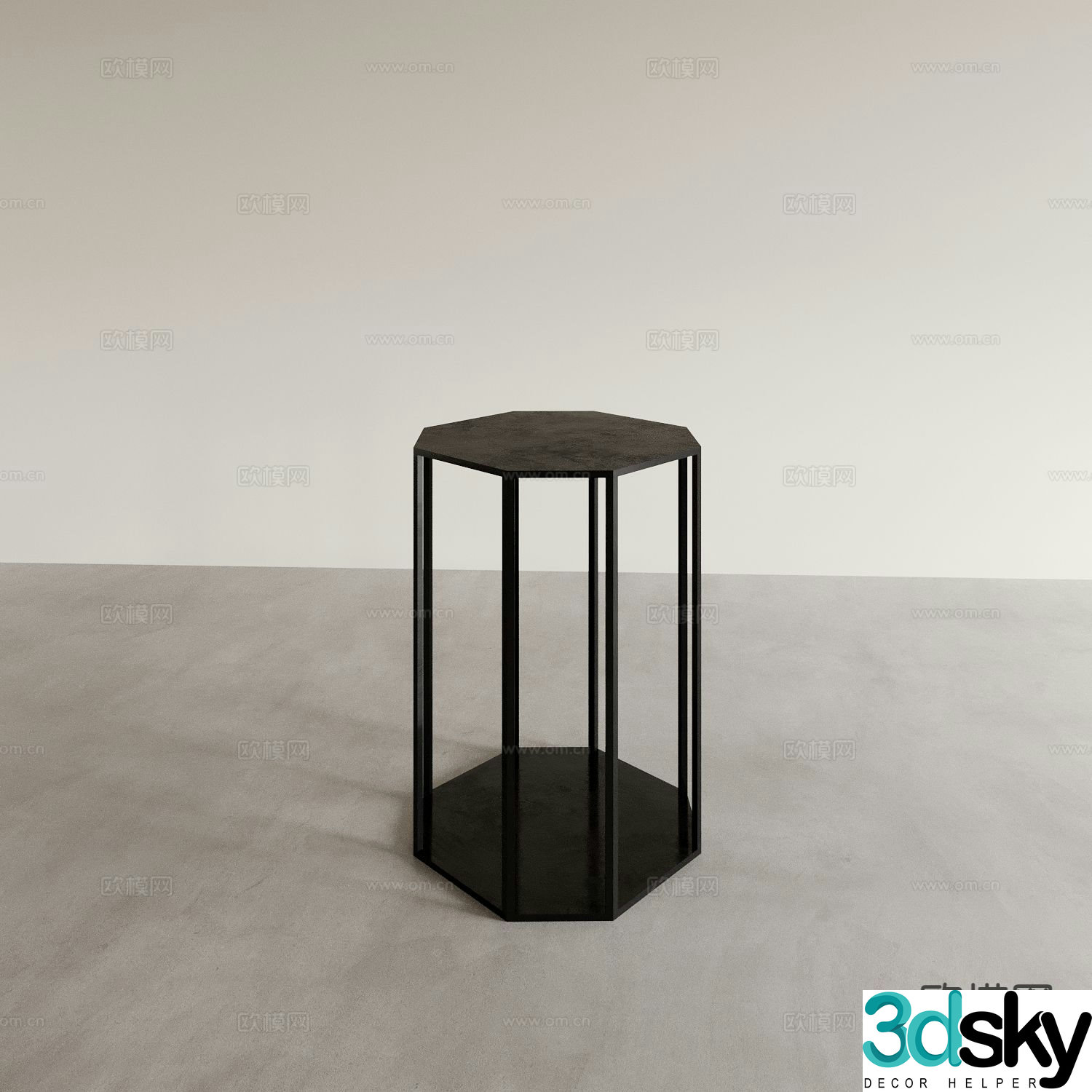 Modern side table corner table square table flower table 3D model