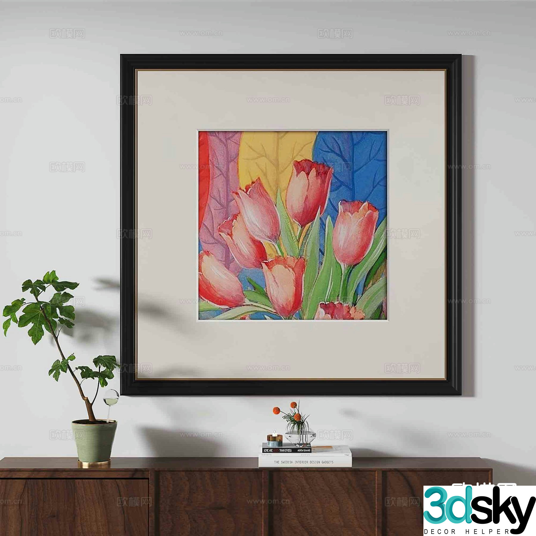Wabi-sabi texture painting art painting decorative painting 3d model