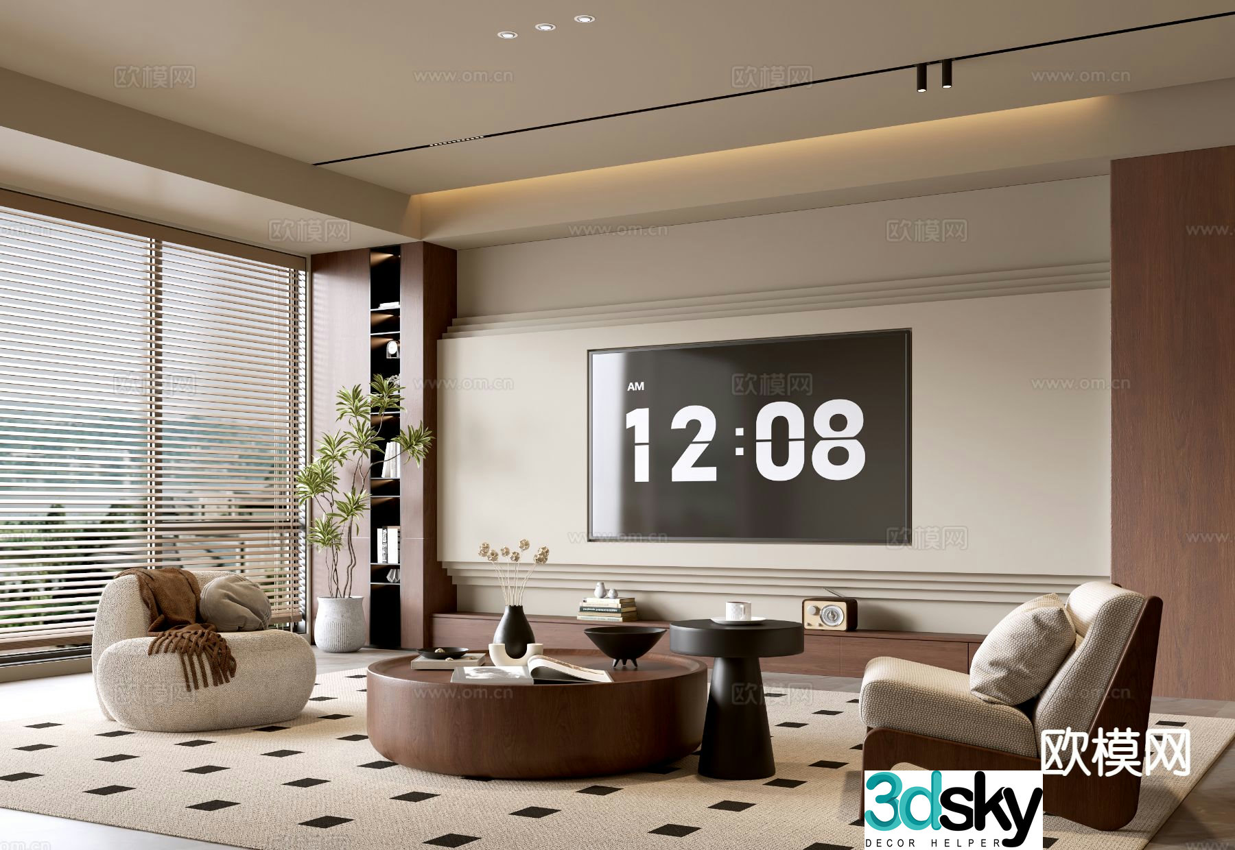 Wabi-sabi living room 3d model