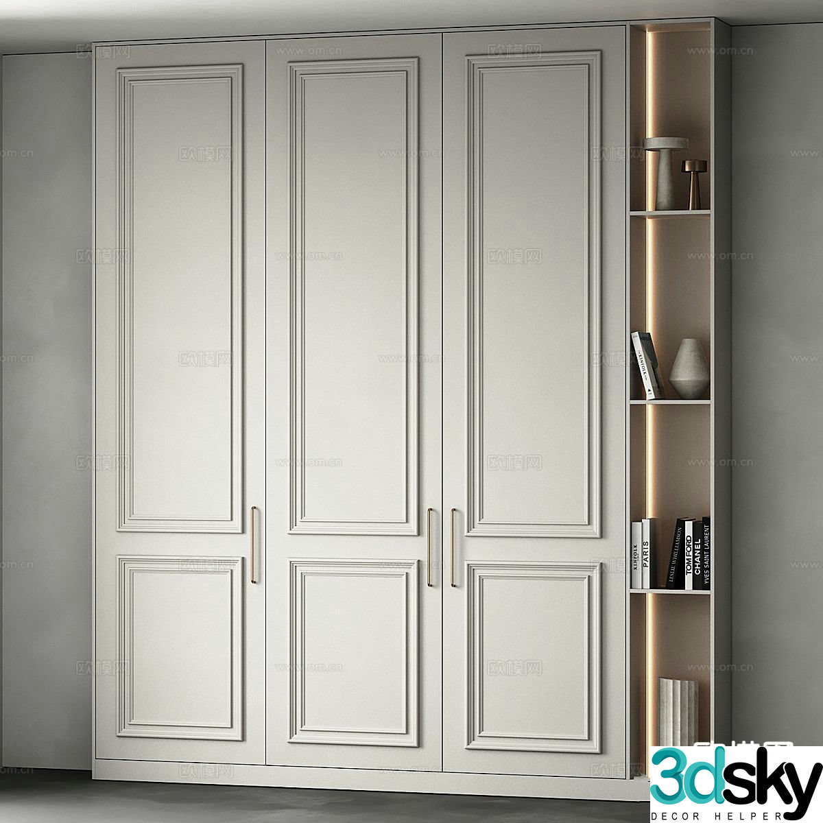 Simple European Wardrobe Customized Wardrobe 3D Model